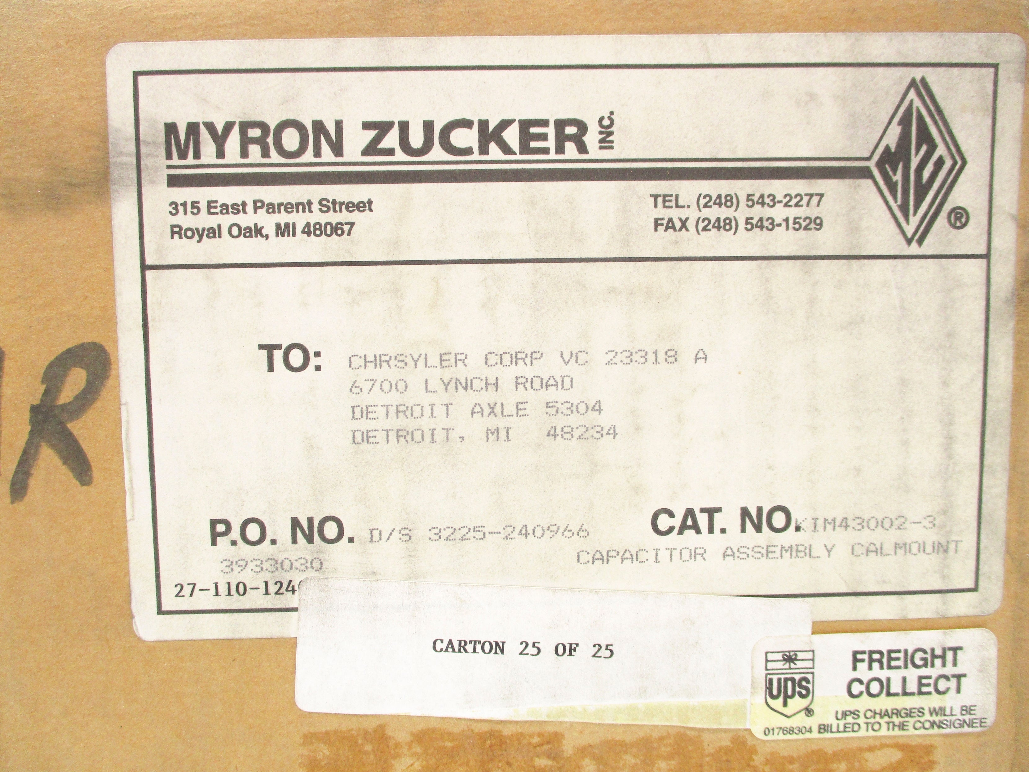 MYRON ZUCKER KIM43002-3 NSFS