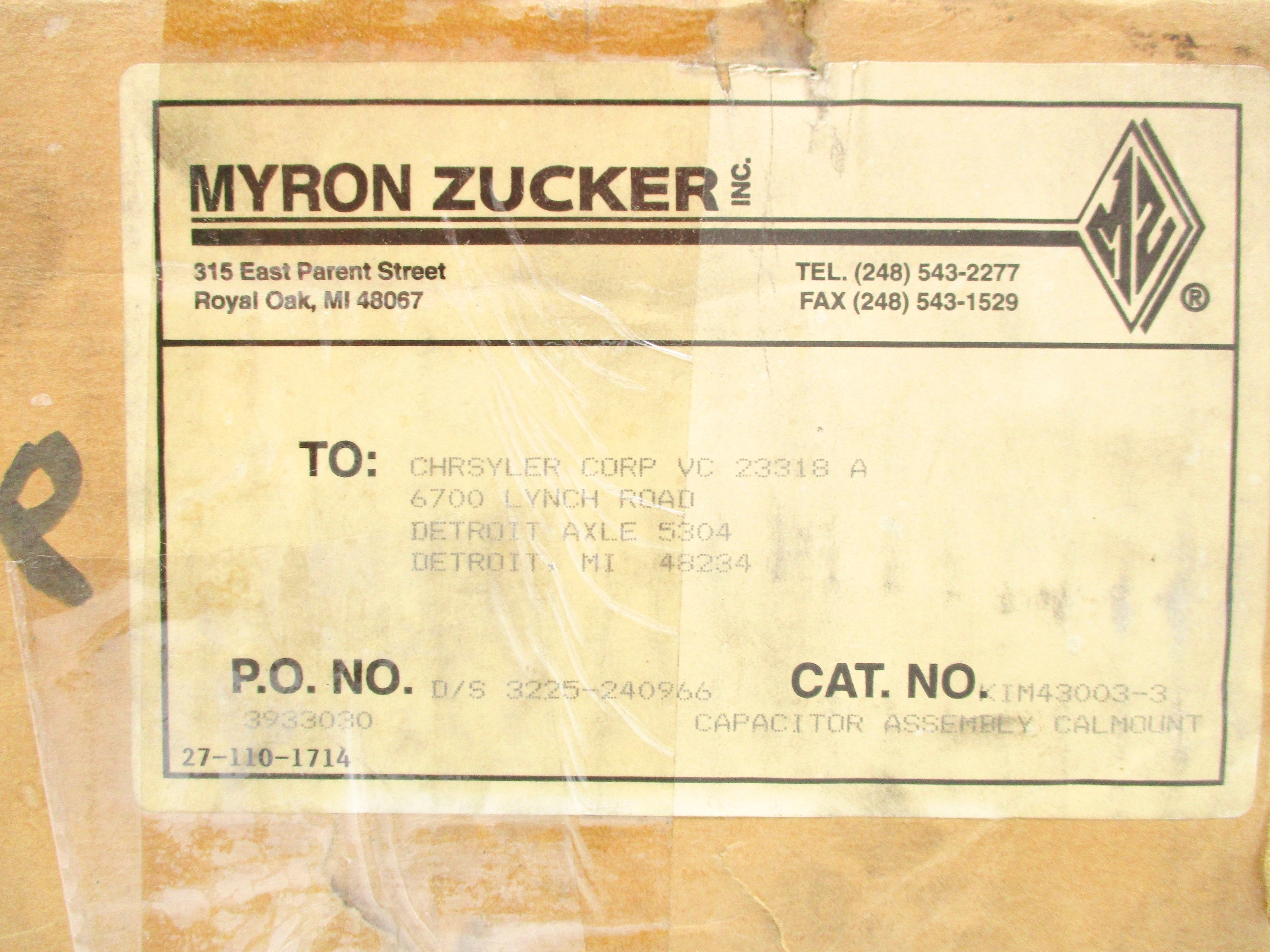 MYRON ZUCKER KIM43003-3 NSMP