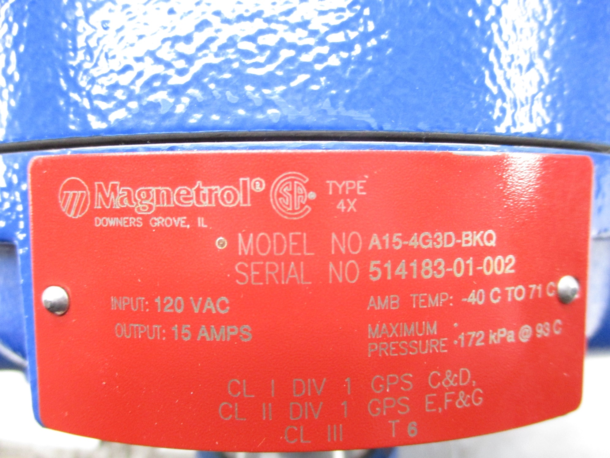 MAGNETROL A15-4G3D-BKQ NSNP
