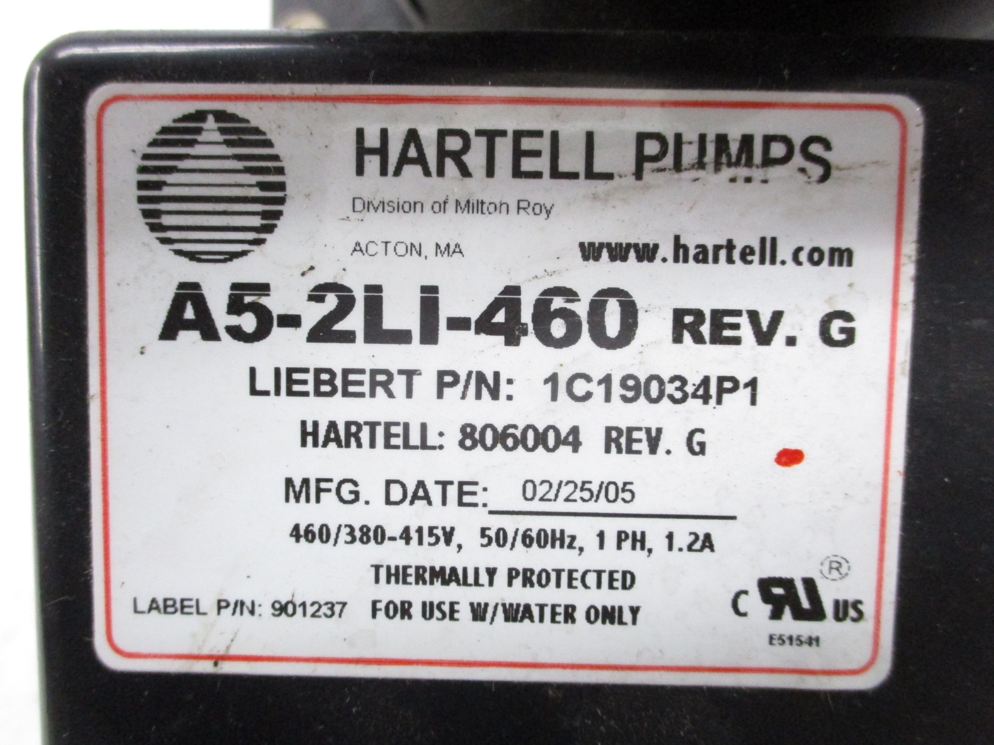 HARTELL PUMPS A5-2LI-460 UNMP