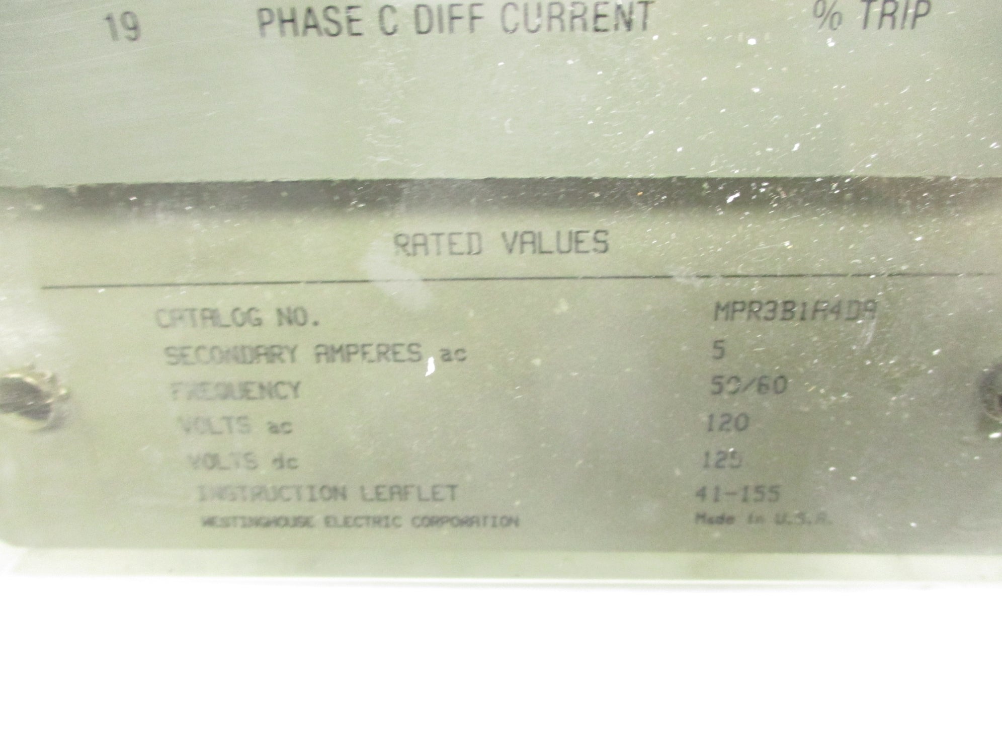 WESTINGHOUSE MPR3B1A4DA 5A 120VAC NSNP