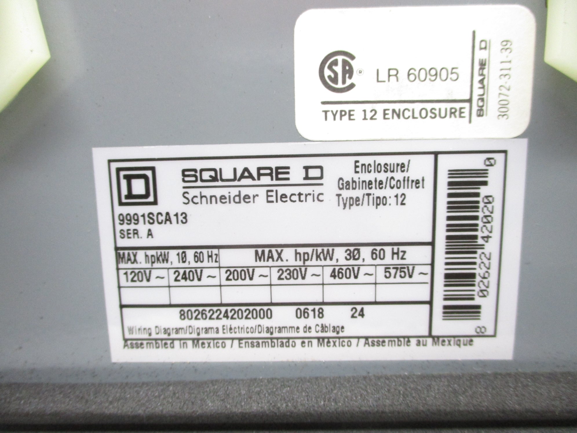 SQUARE D 9991SCA13 SER. A NSNP