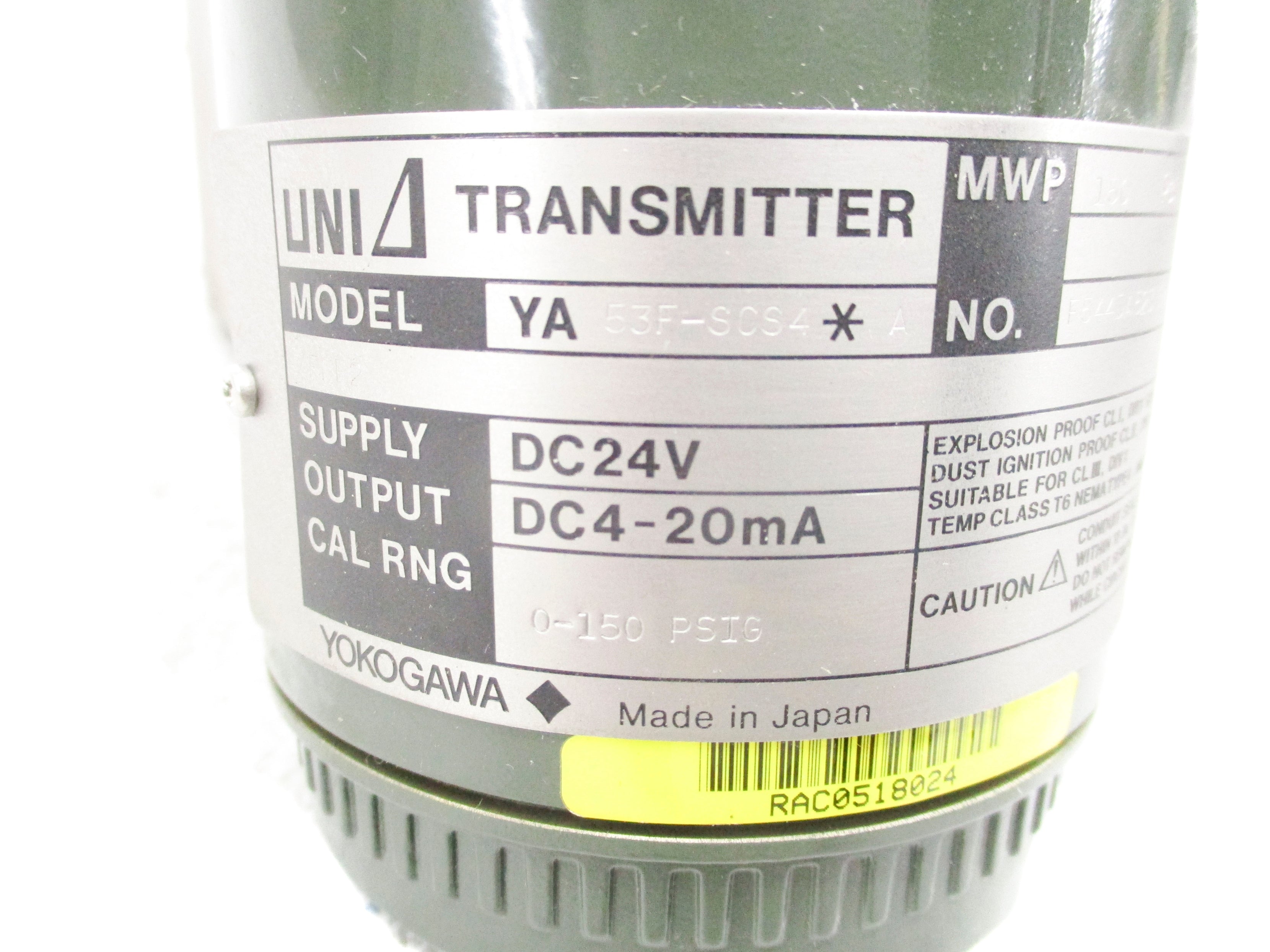 YOKOGAWA YA53F-SCS4*A 0-150PSI NSNP