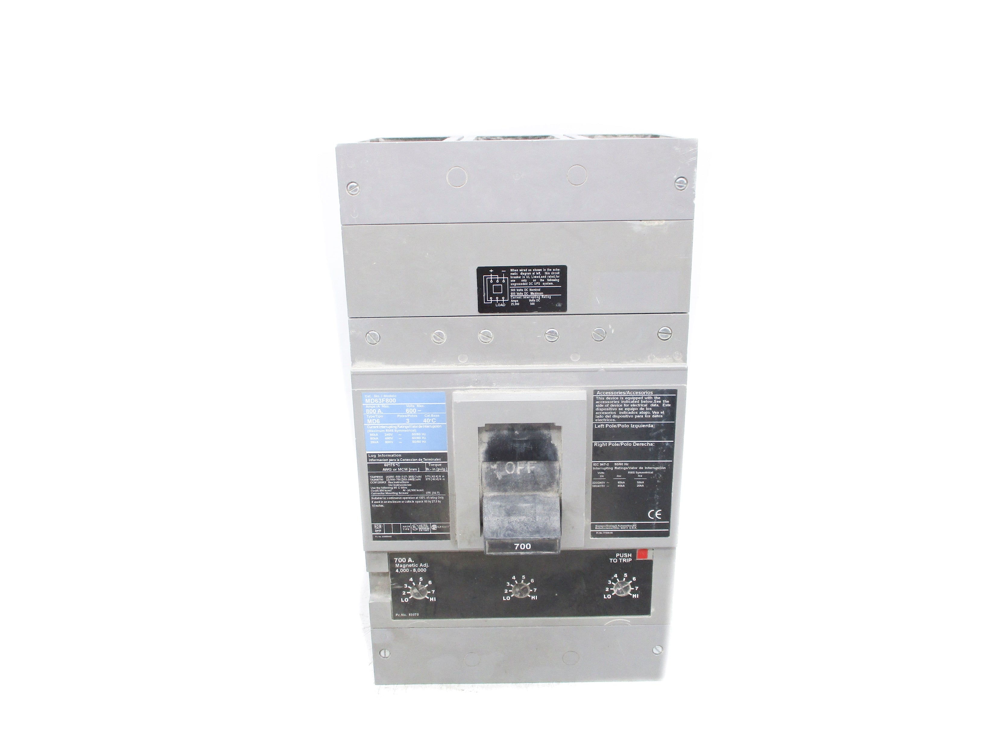 SIEMENS MD63F800 800A 600V NSNP