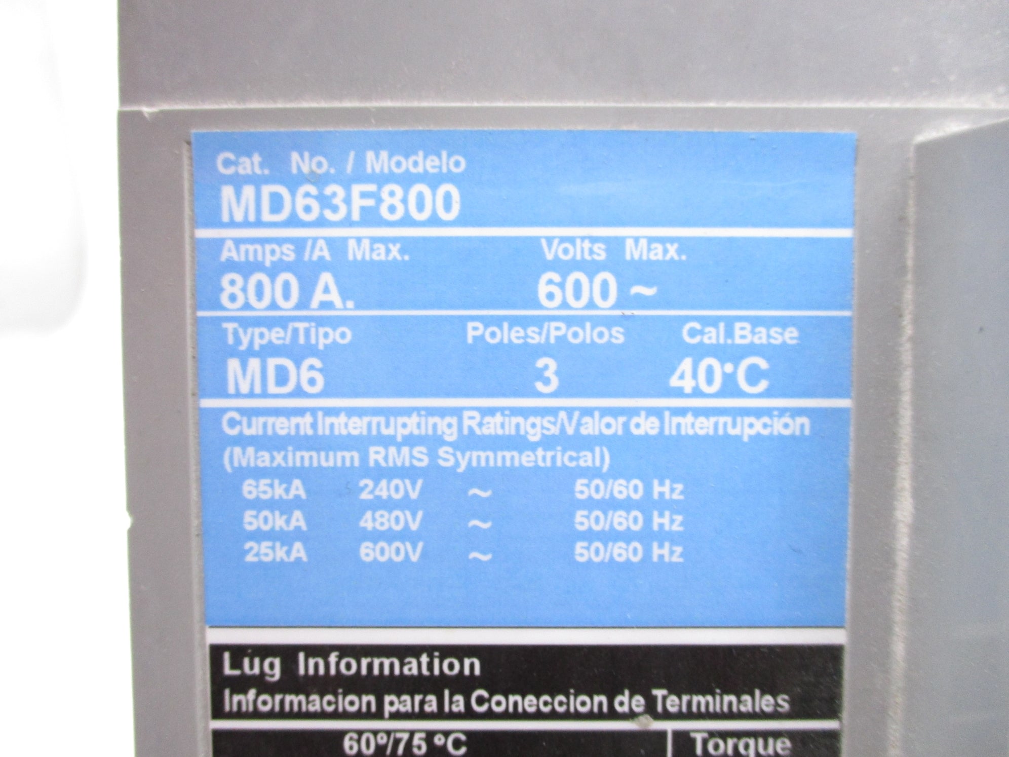 SIEMENS MD63F800 800A 600V NSNP