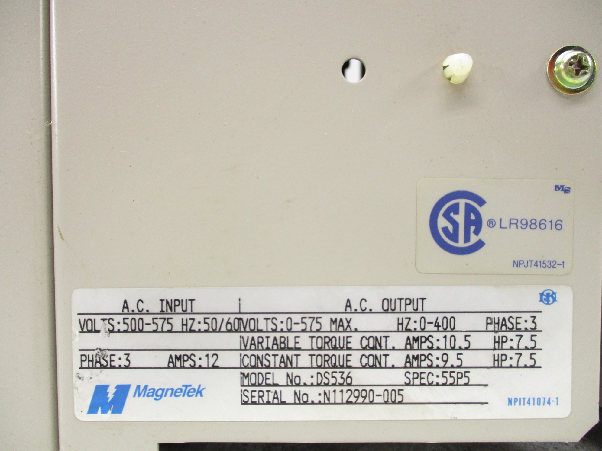 MAGNETEK DS536 UNMP