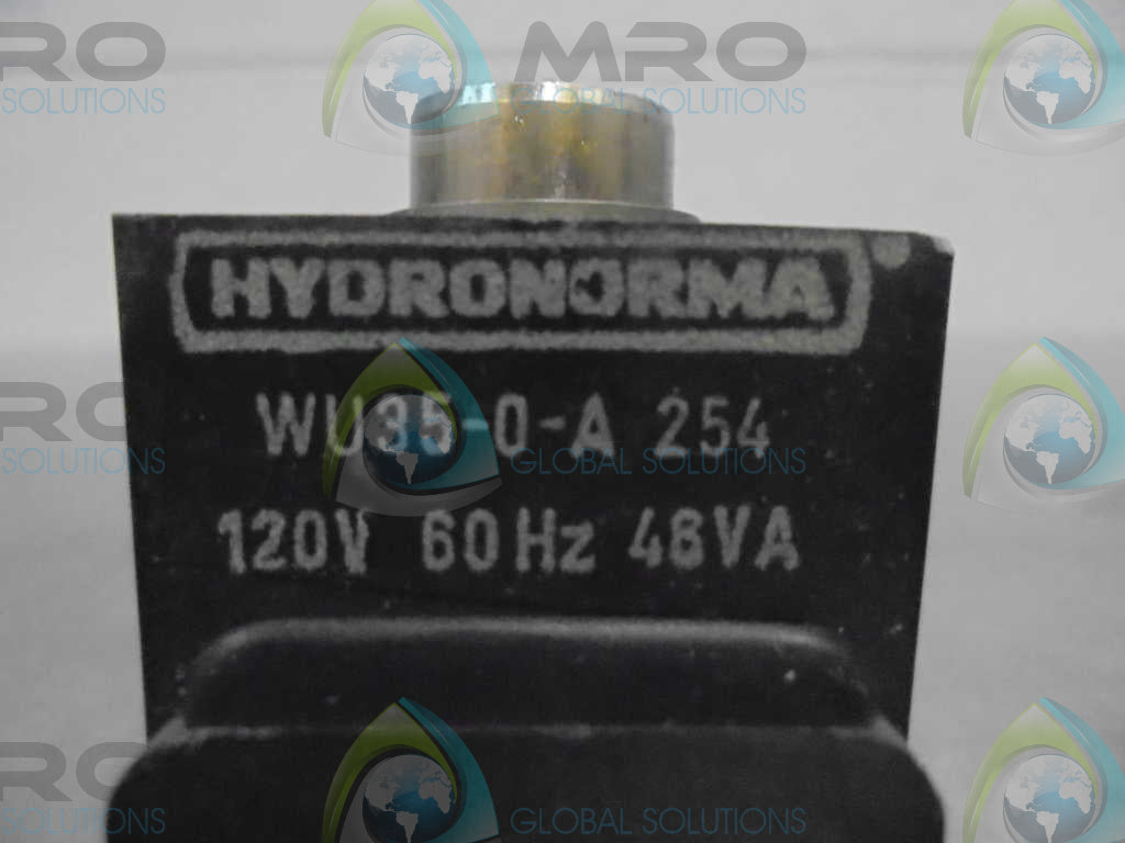 HYDRO NORMA SOLENOID VALVE COIL WU35-0-A 254 *USED*