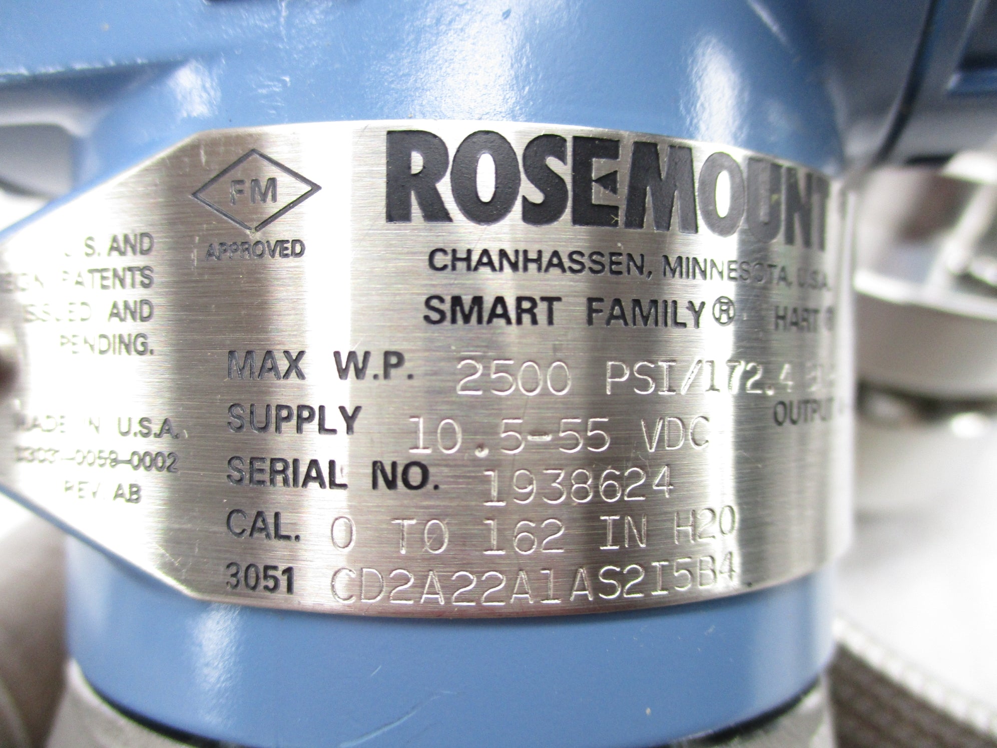 ROSEMOUNT 3051CD2A22A1AS2I5B4 2500PSI NSNP