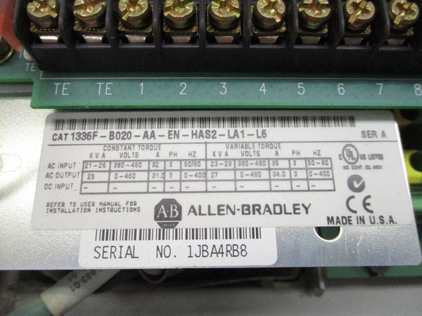 ALLEN BRADLEY 1336F-B020-AA-EN-HAS2-LA1-L6 SER. A NSNP