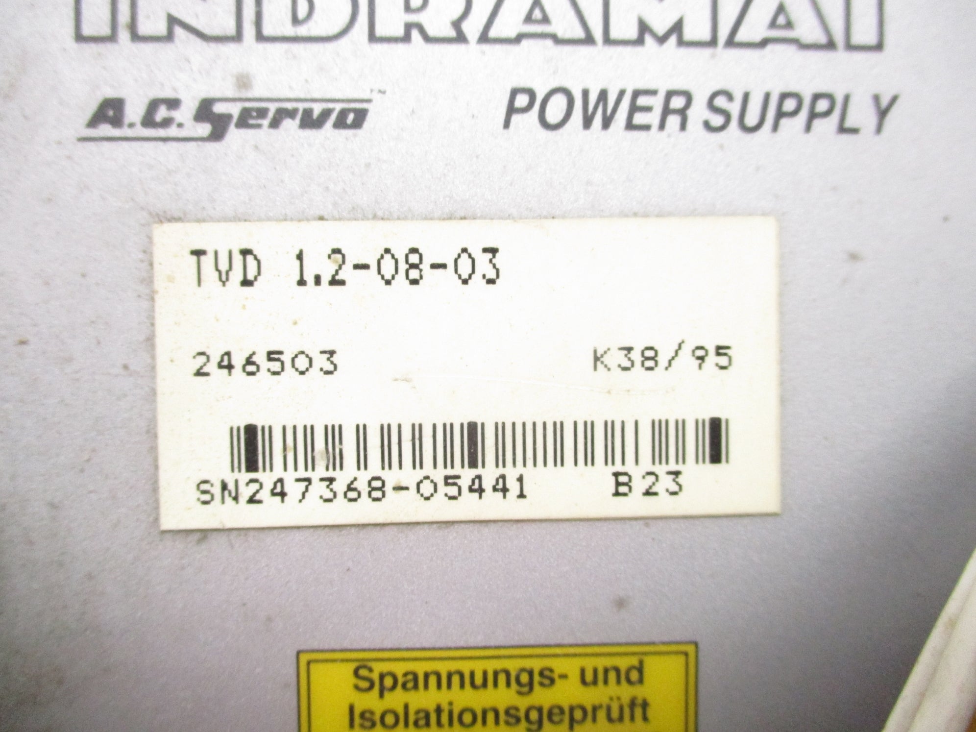 INDRAMAT TVD1.2-08-03 (AS PICTURED) UNMP