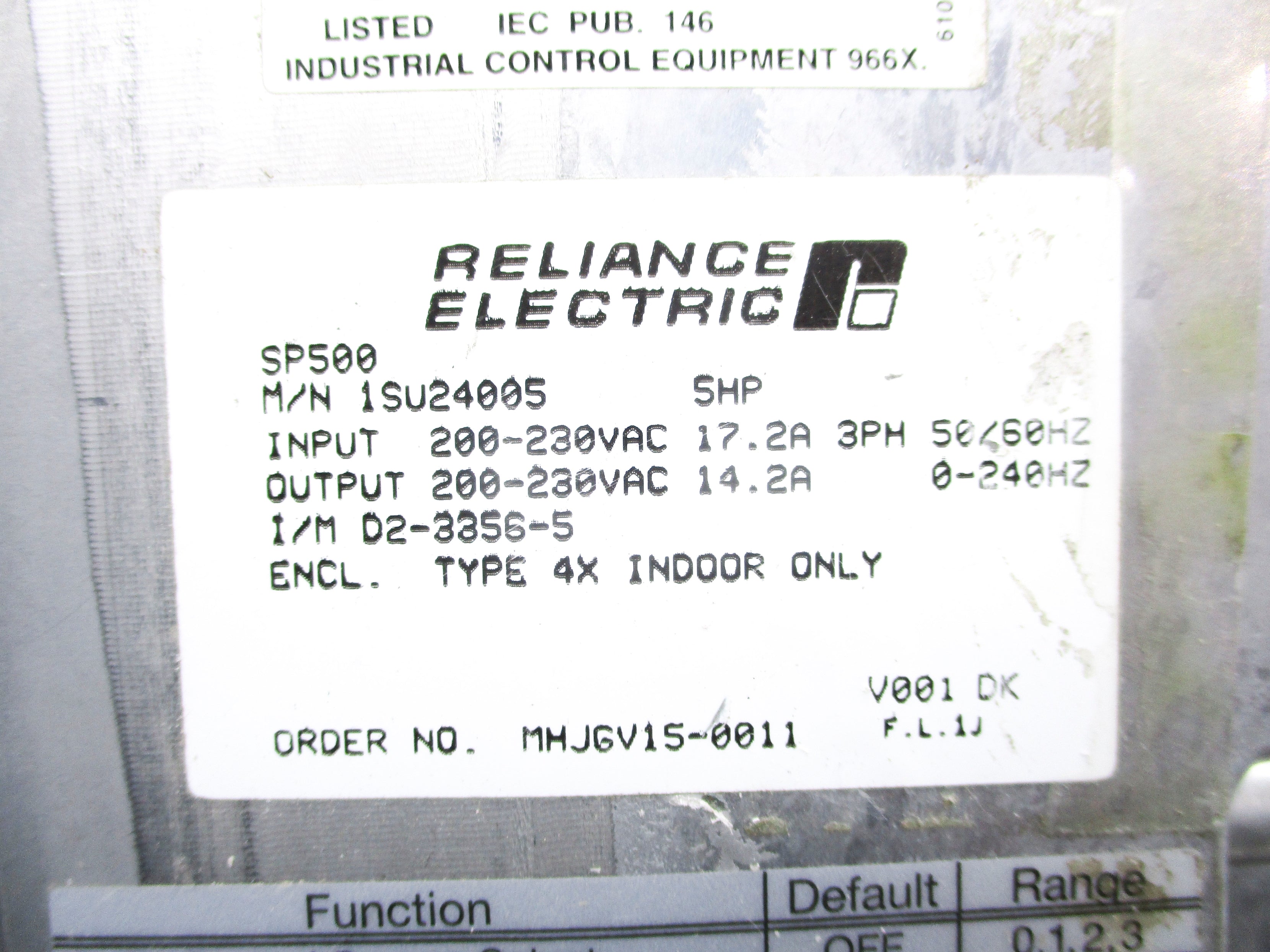 RELIANCE ELECTRIC SP500 (AS PICTURED) NSNP