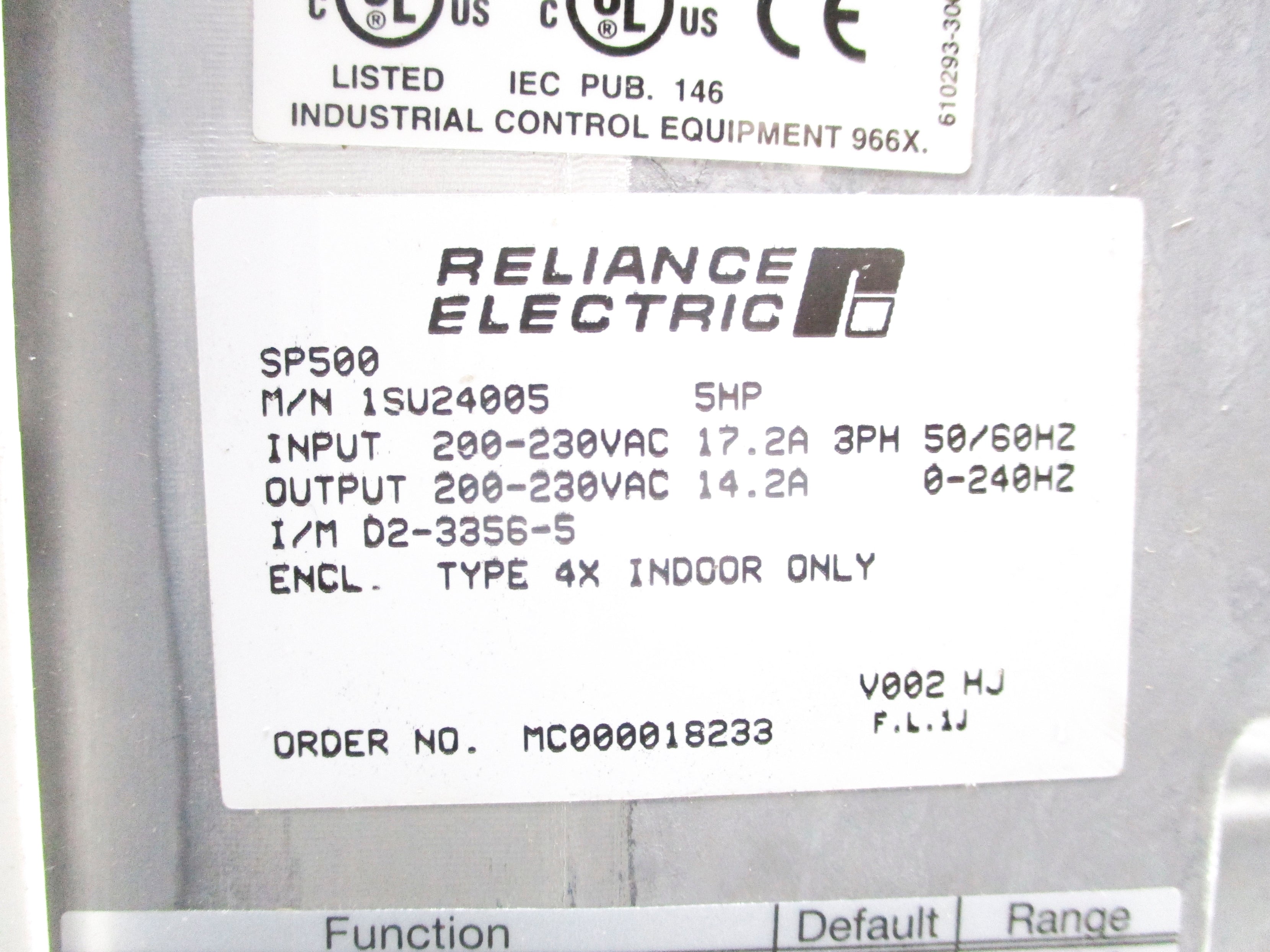 RELIANCE ELECTRIC SP500 NSNP