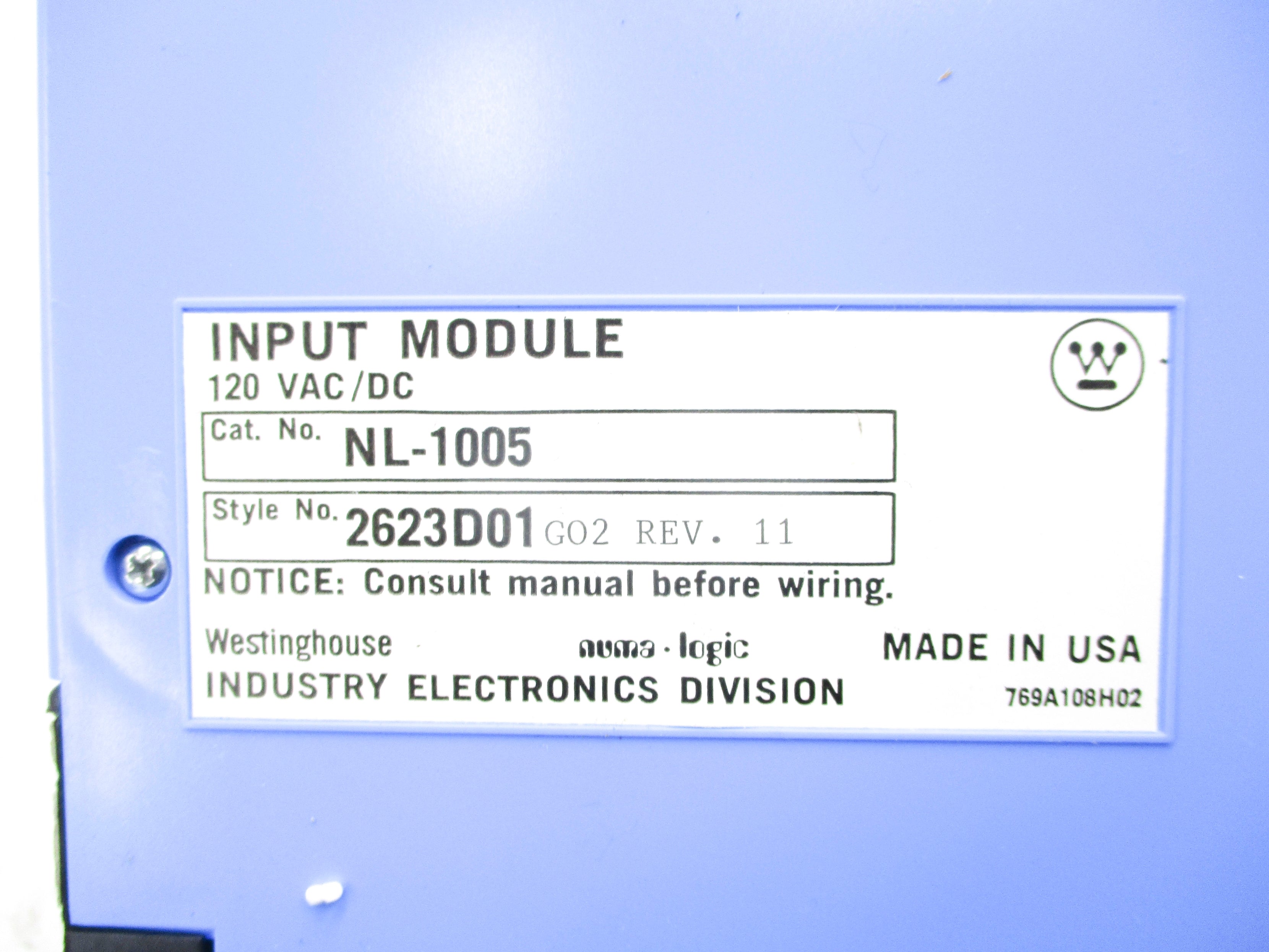 WESTINGHOUSE NL-1005 REV. 11 UNMP