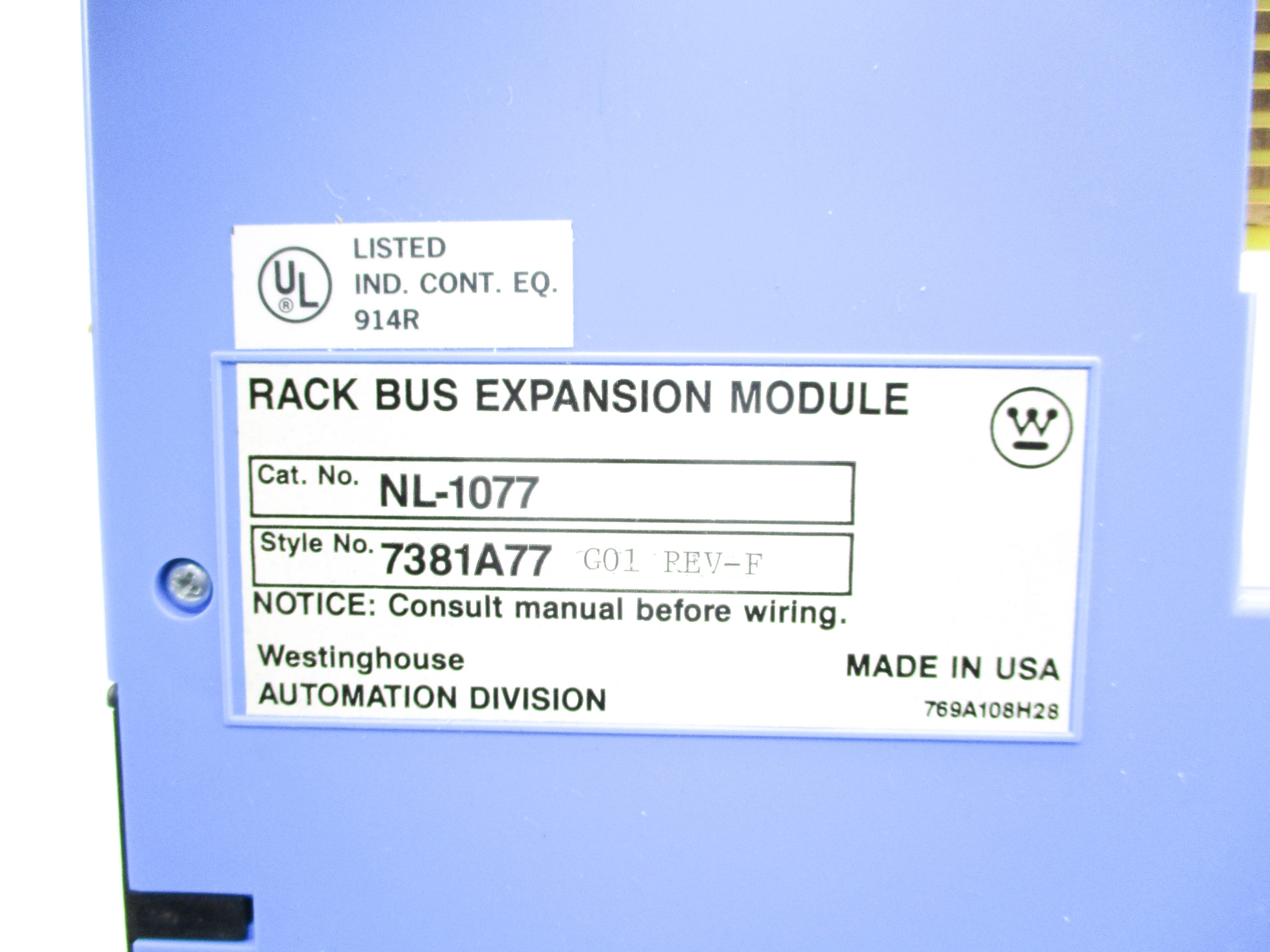 WESTINGHOUSE NL-1077 REV. F UNMP