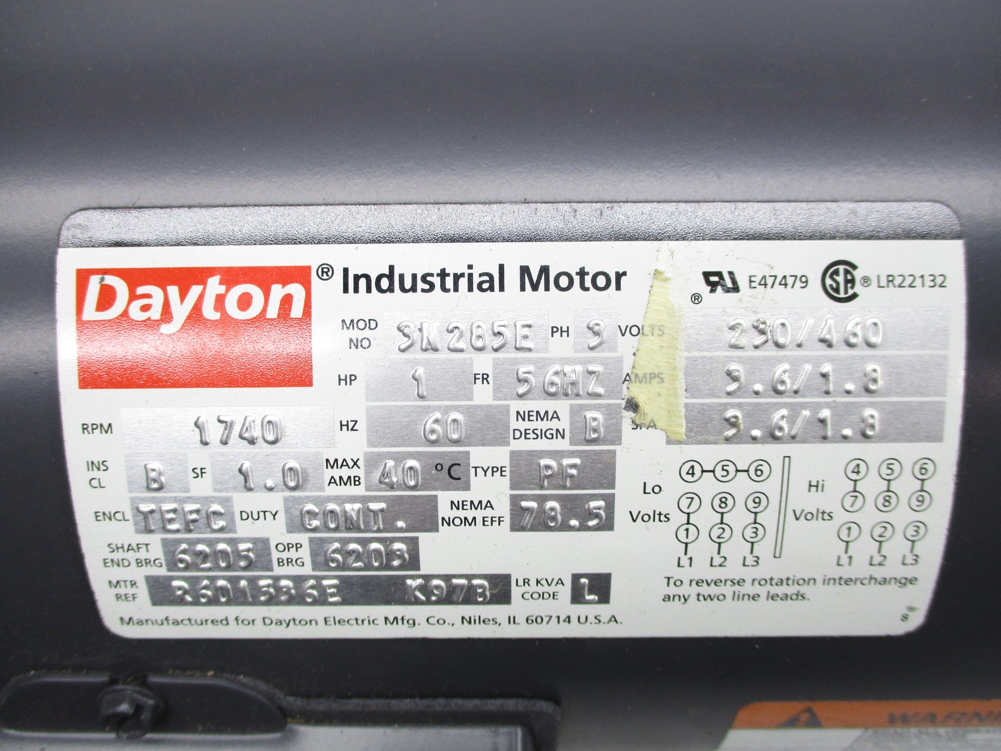 DAYTON 3N285E NSNP