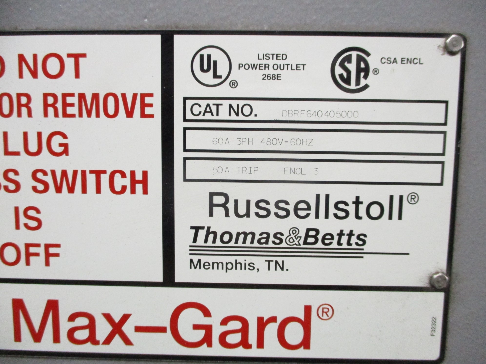 RUSSELLSTOLL DBRF640405000 NSNP