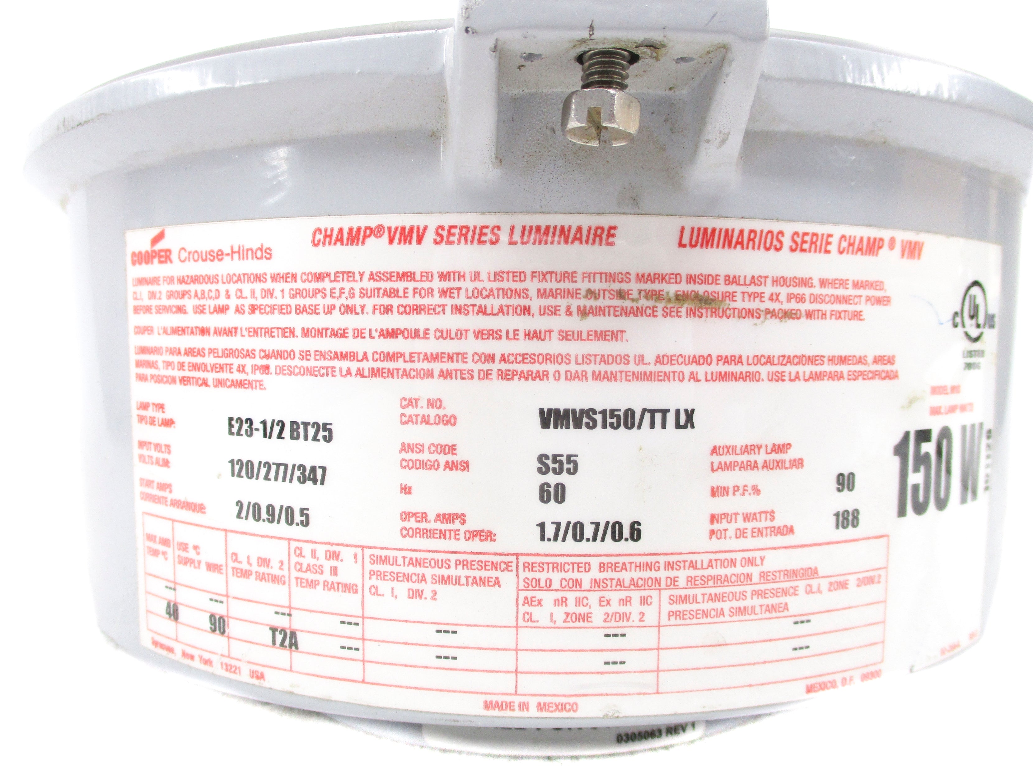 CROUSE HINDS VMVS150/TTLX UNMP