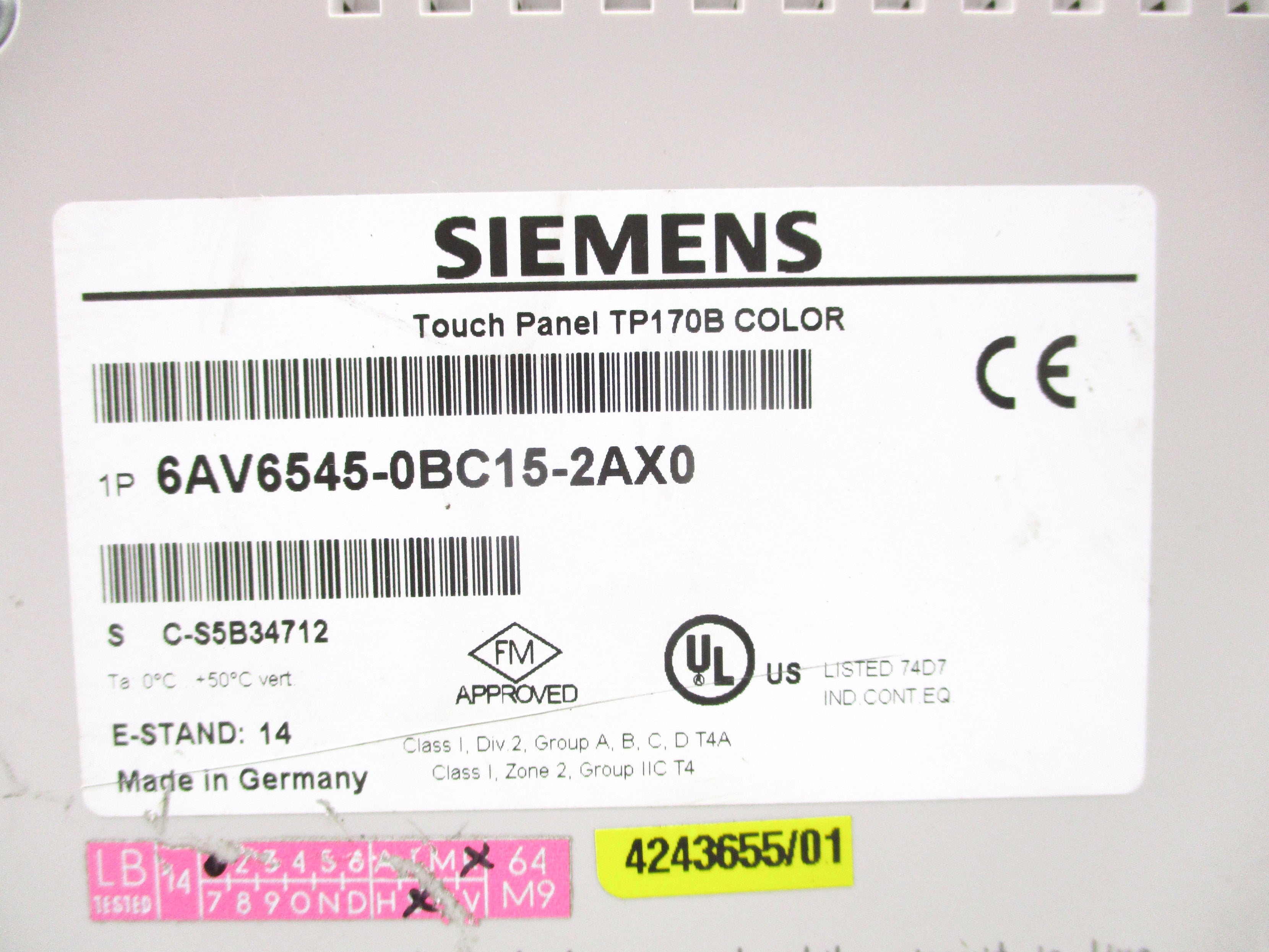 SIEMENS 6AV6545-0BC15-2AX0 UNMP