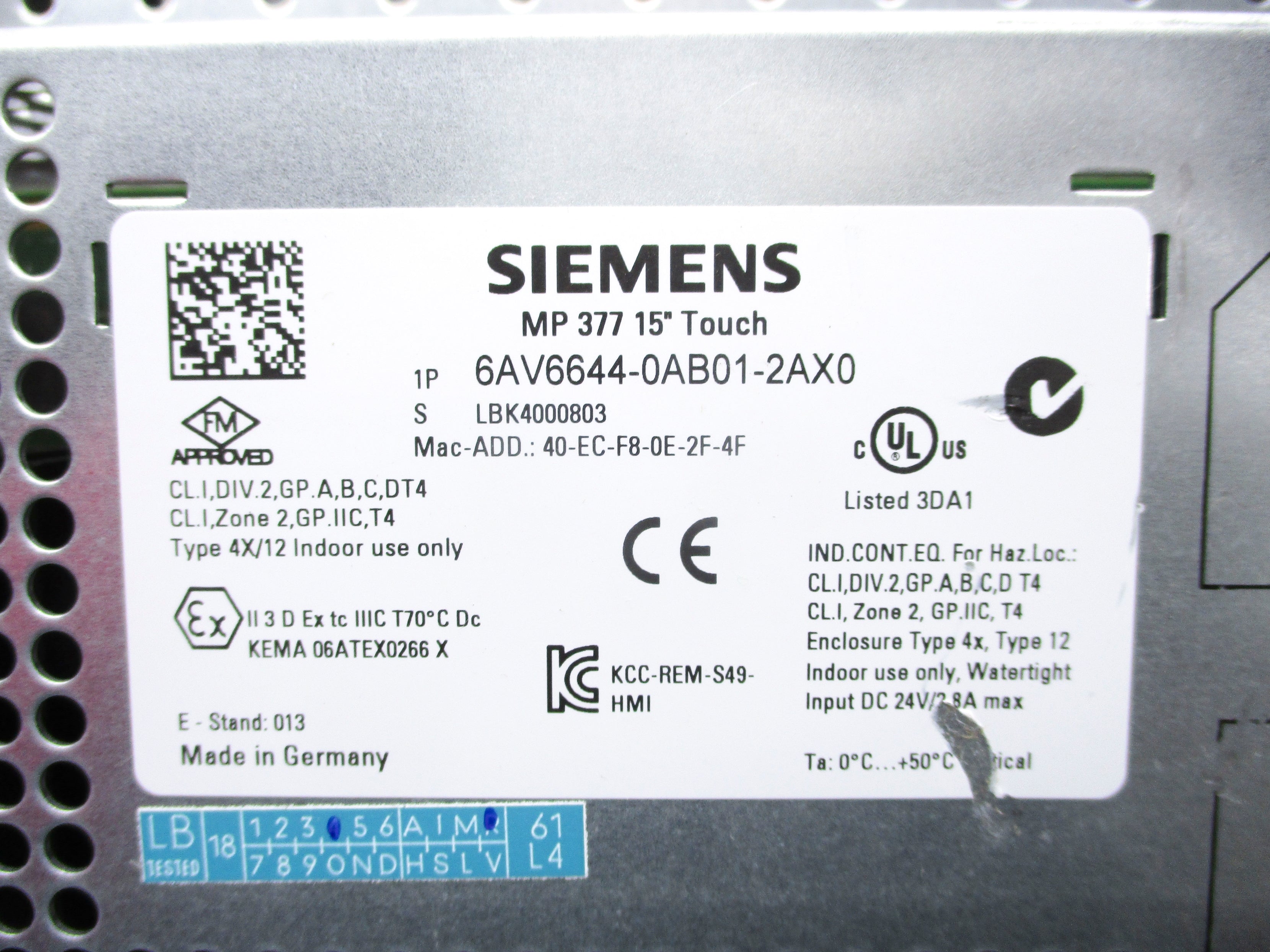 SIEMENS 6AV6644-0AB01-2AX0 NSNP