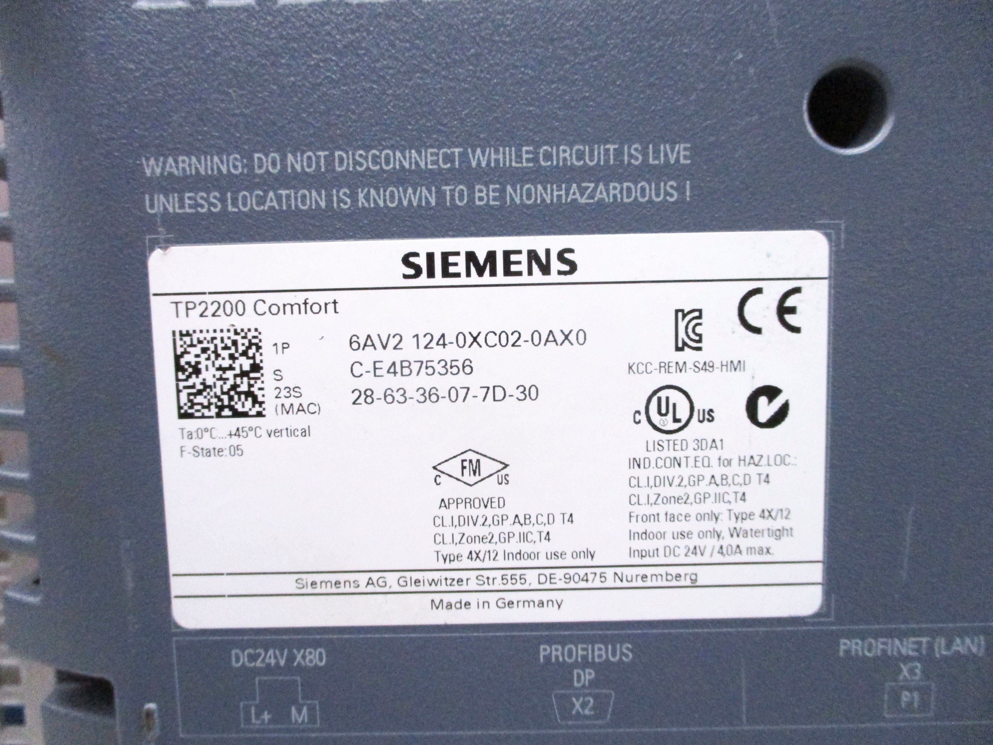 SIEMENS 6AV2124-0XC02-0AX0 NSNP