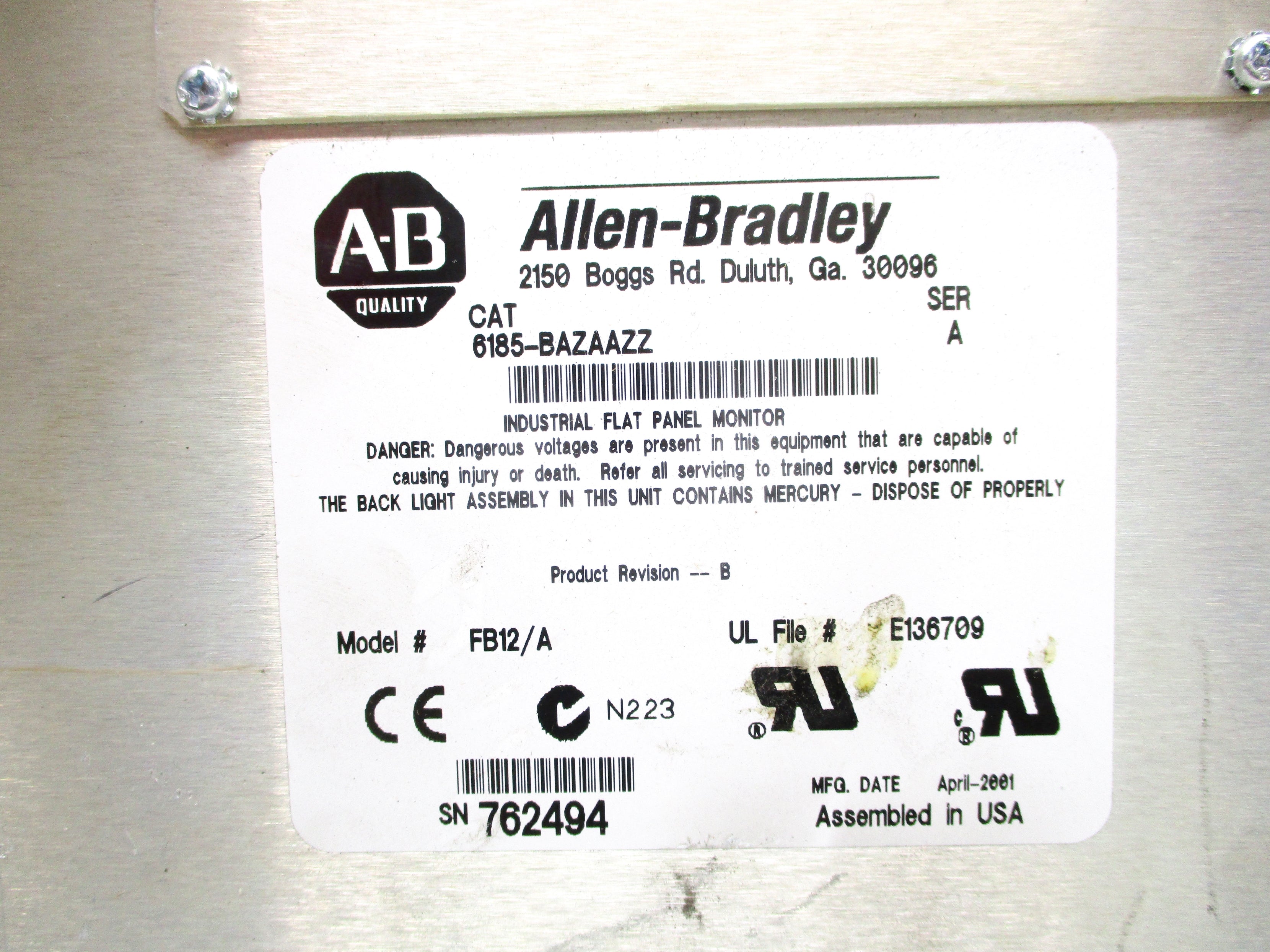 INDUSTRIAL SPARE PART 6185-BAZAAZZ SER. A UNMP