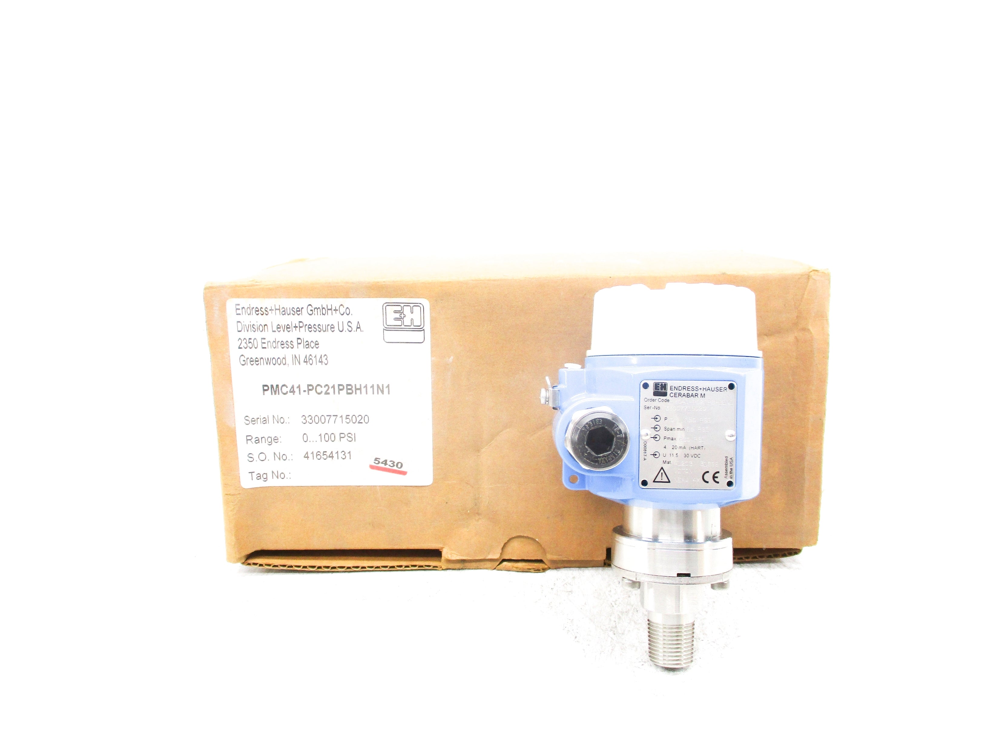 ENDRESS+HAUSER PMC41-PC21PBH11N1 0-100PSI NSMP