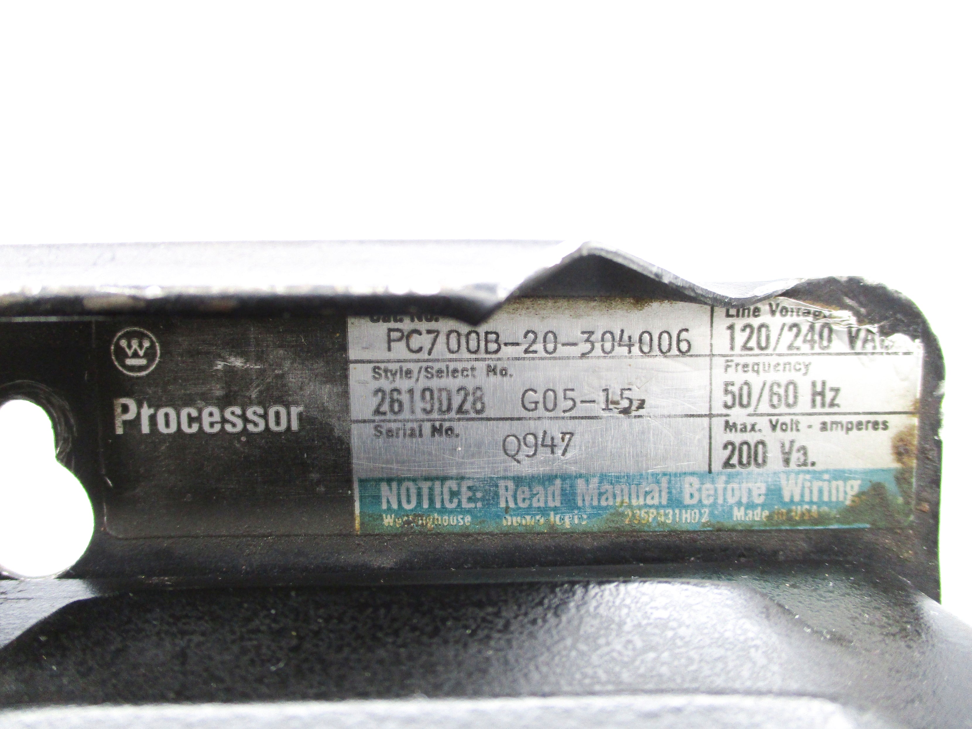 WESTINGHOUSE PC700B-20-304006 (NO KEY) UNMP