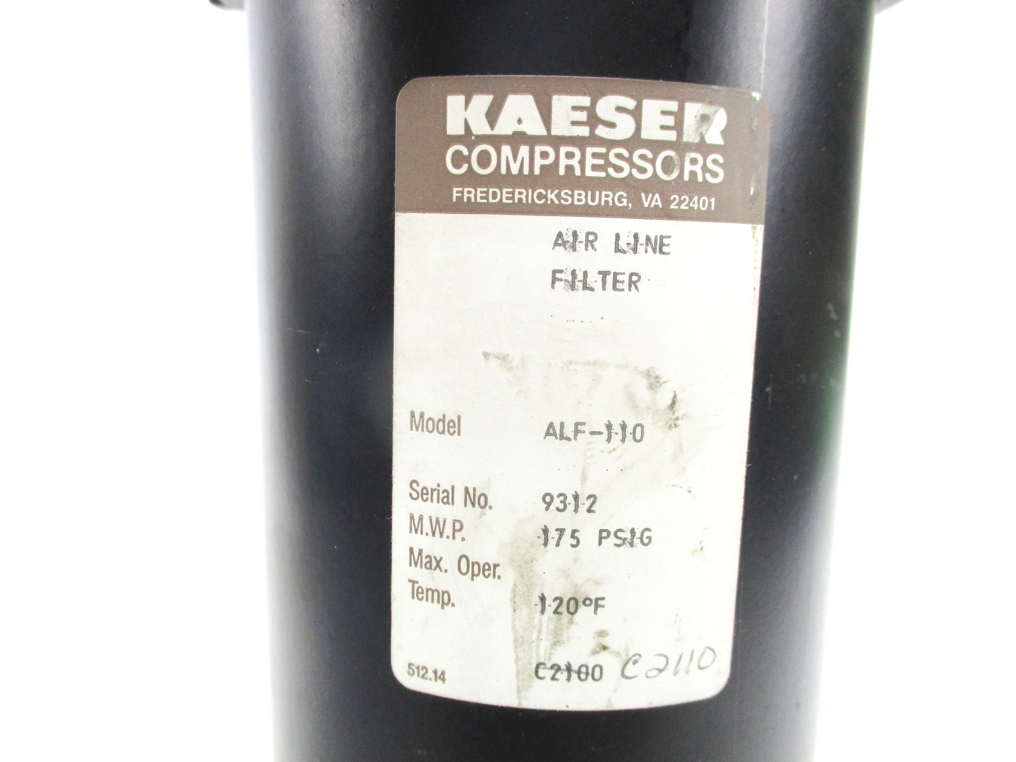 KAESER COMPRESSORS ALF-110 175PSI NSNP