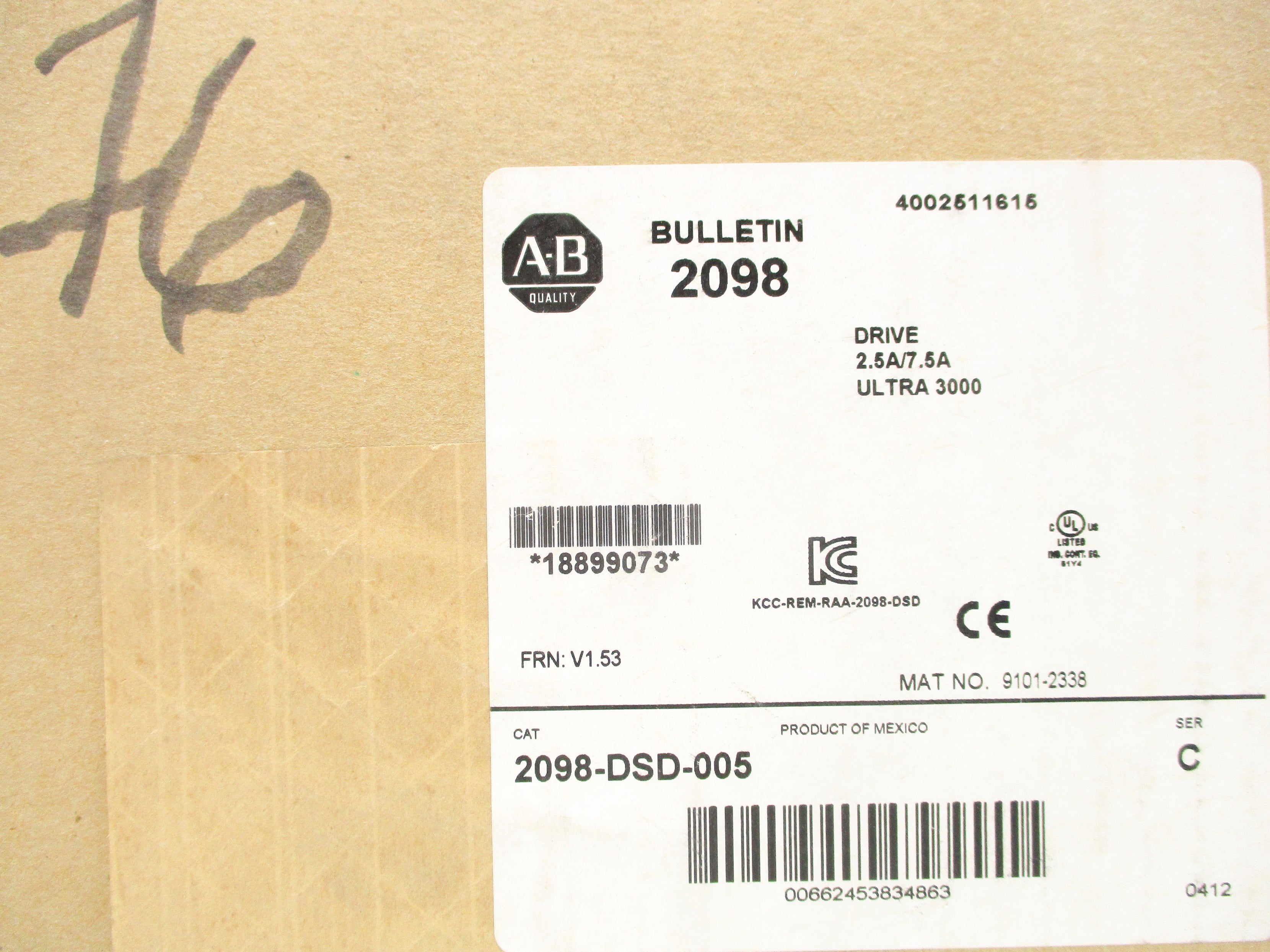 ALLEN BRADLEY 2098-DSD-005 SER. C F/W V1.53 NSFS