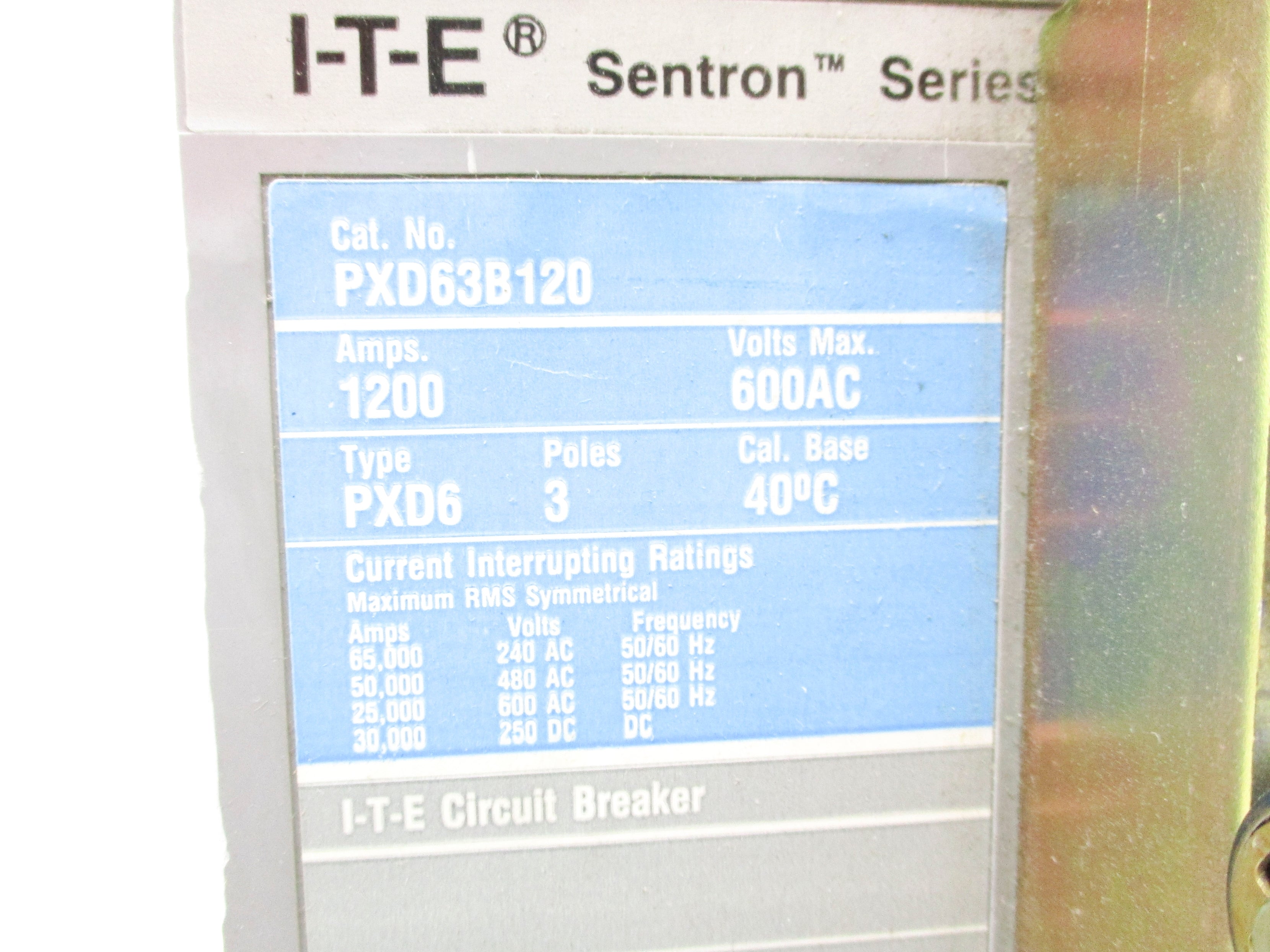 SIEMENS PXD63B120 1200A 600VAC UNMP