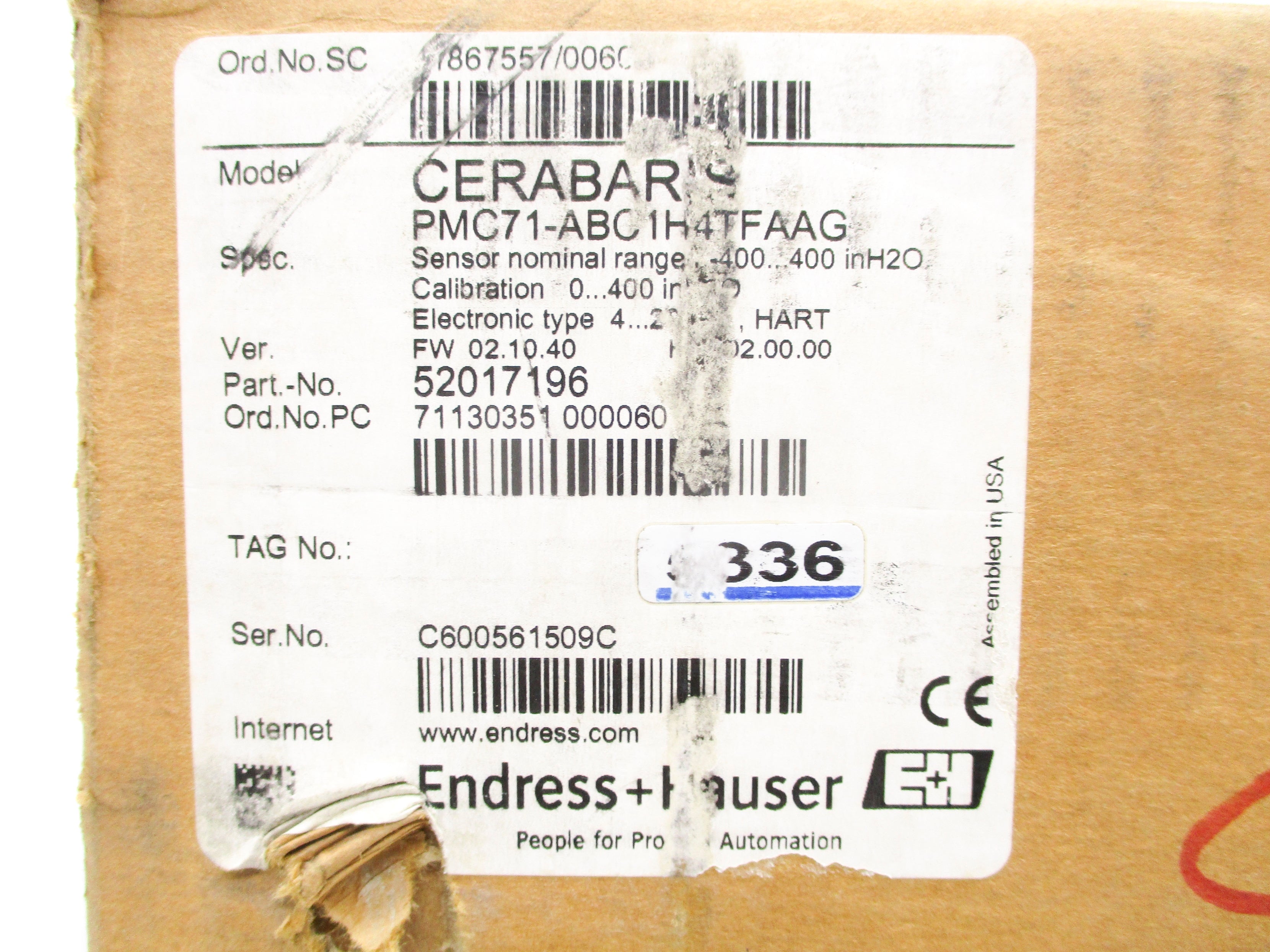 ENDRESS+HAUSER PMC71-ABC1H4TFAAG NSFS