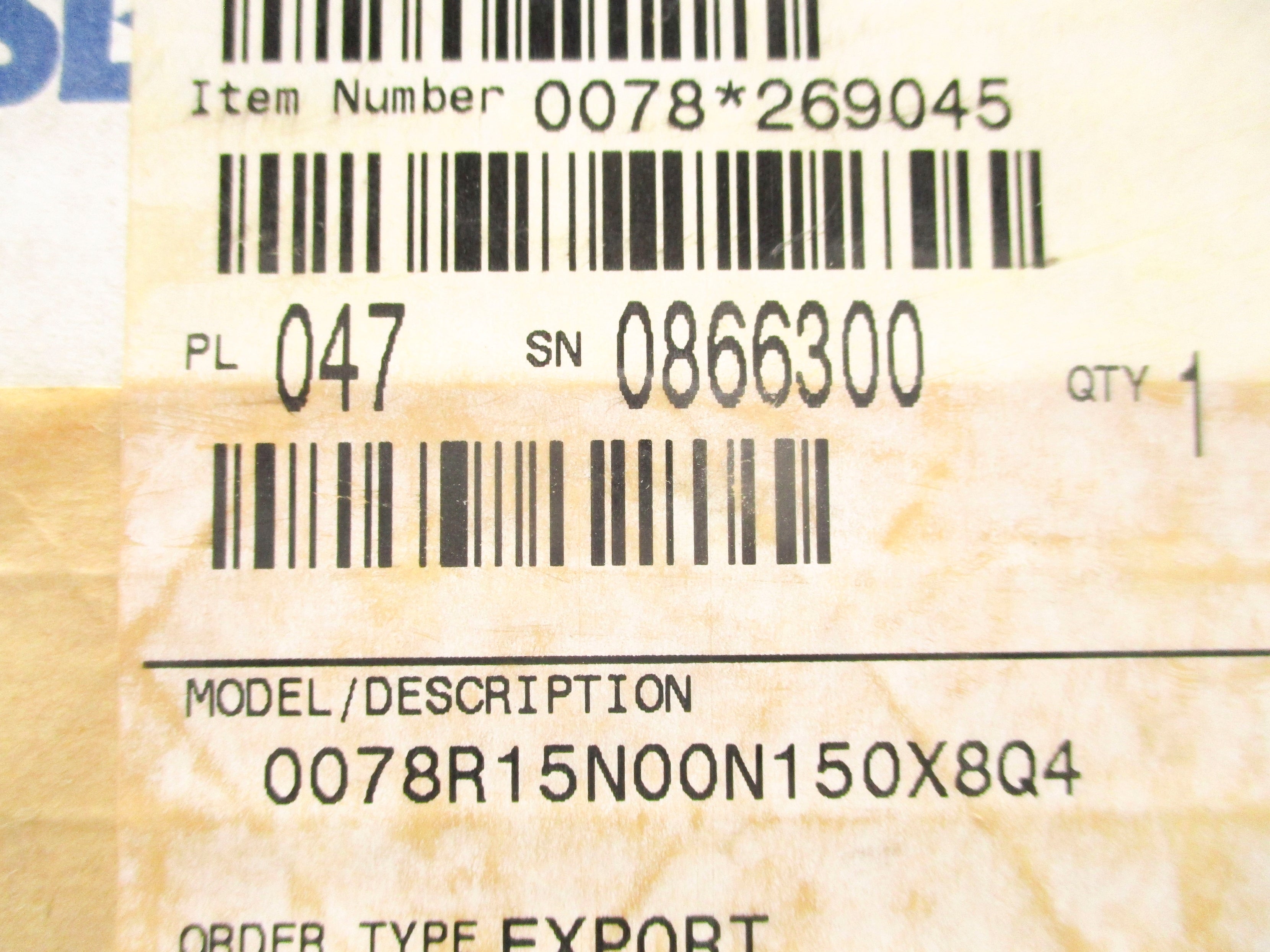 ROSEMOUNT 0078R15N00N150X8Q4 NSFS