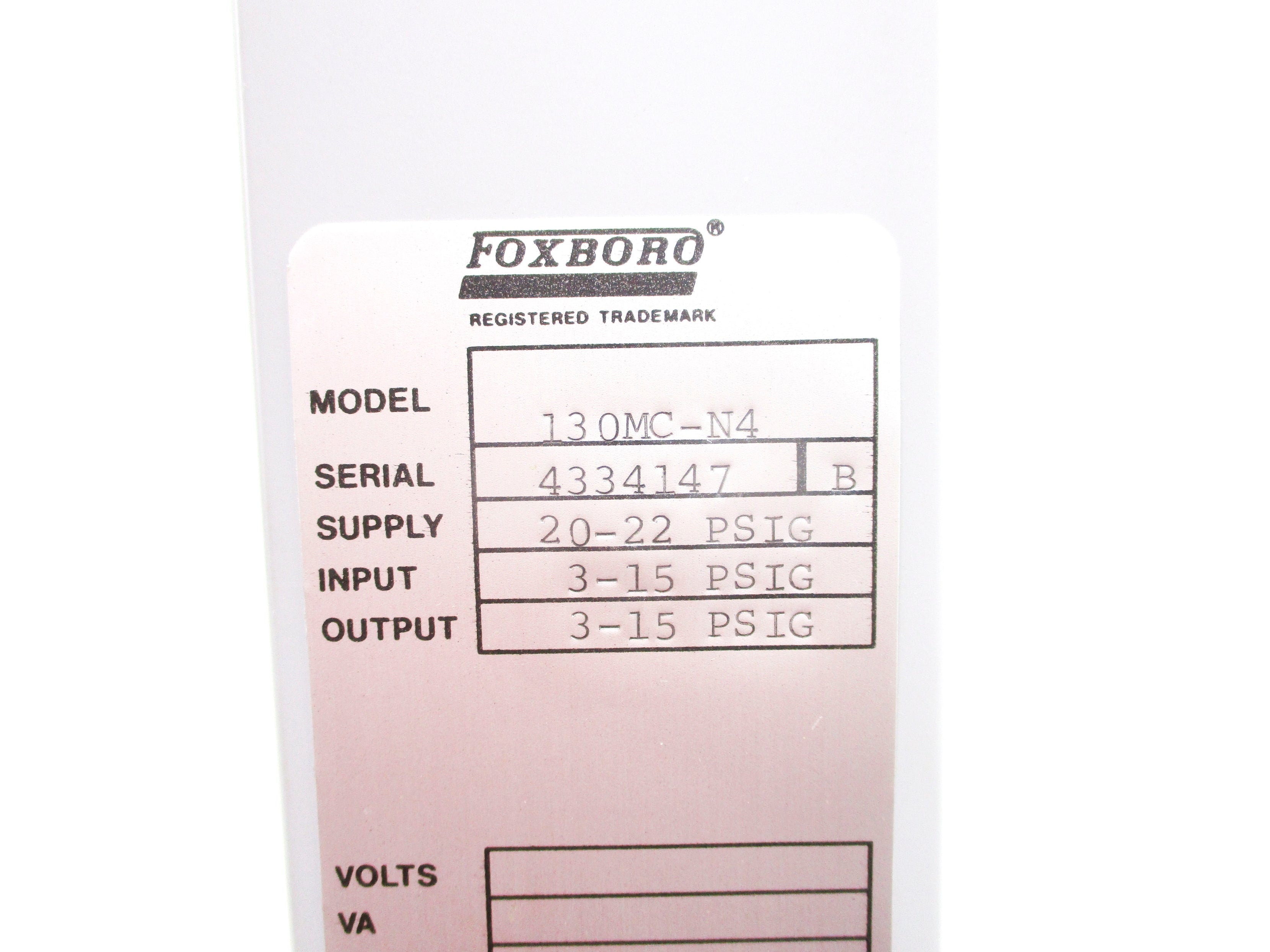 FOXBORO 130MC-N4 0-100 3-15PSI NSNP