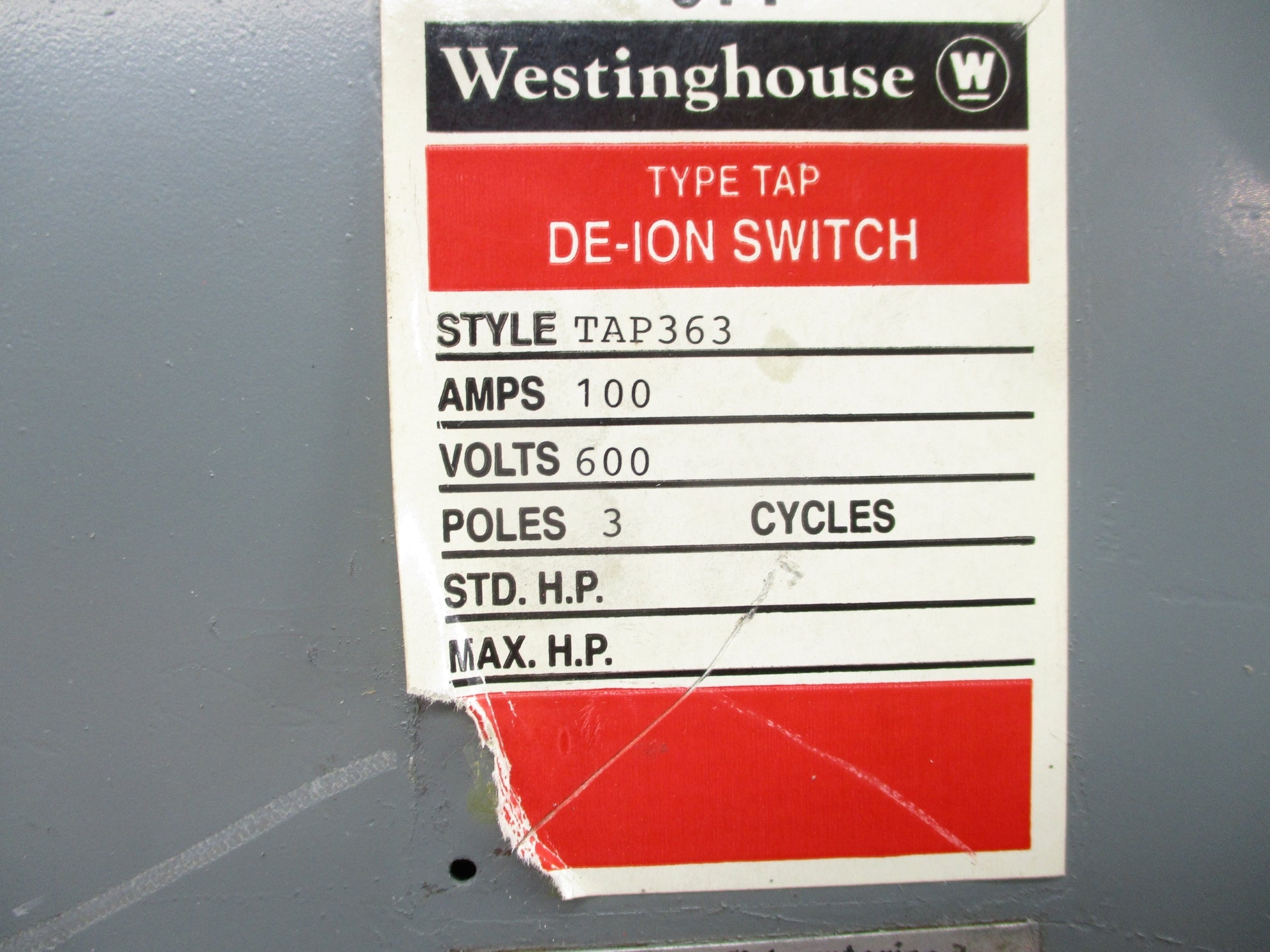 WESTINGHOUSE TAP363 NSNP