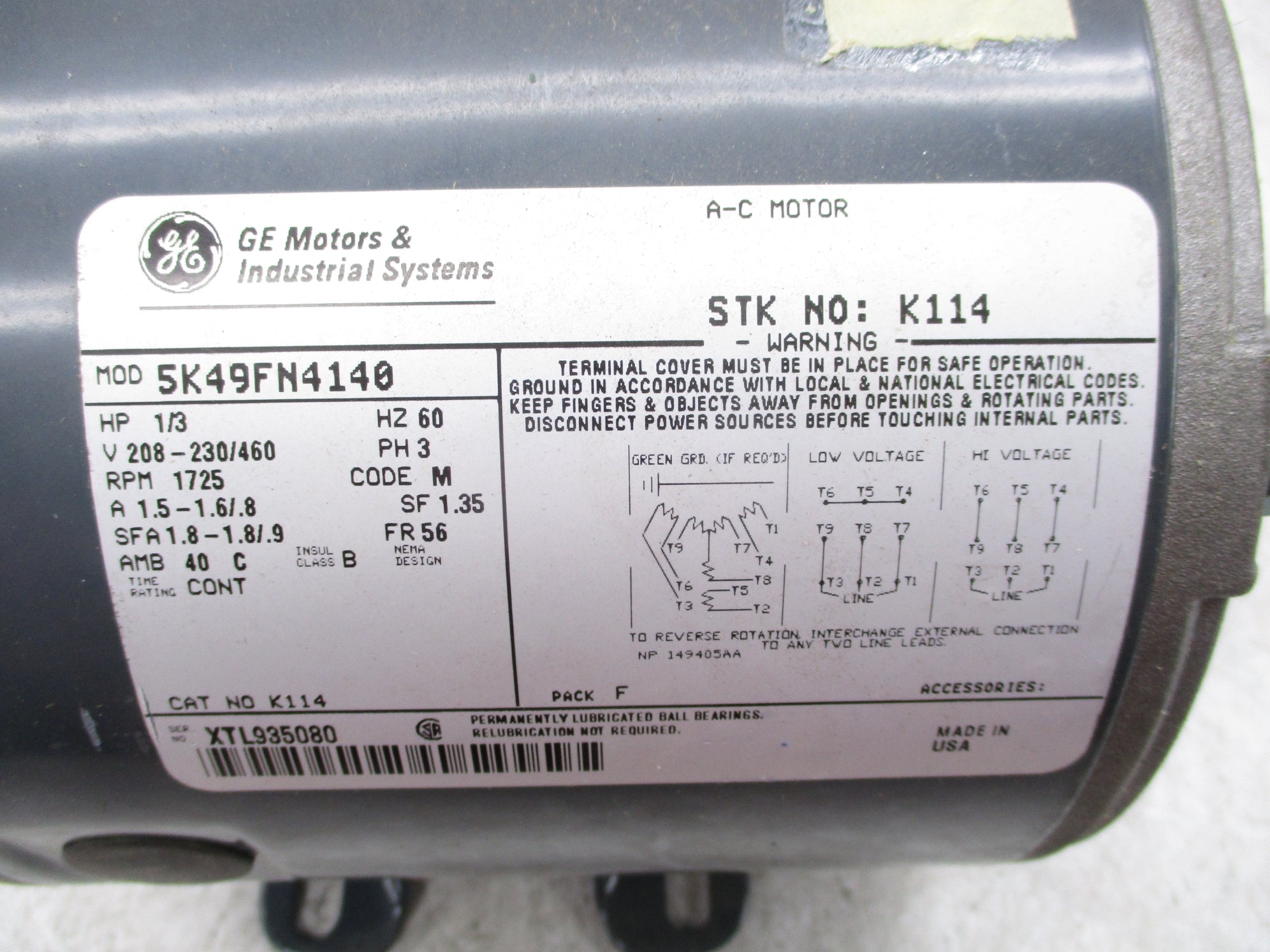GENERAL ELECTRIC 5K49FN4140 NSNP