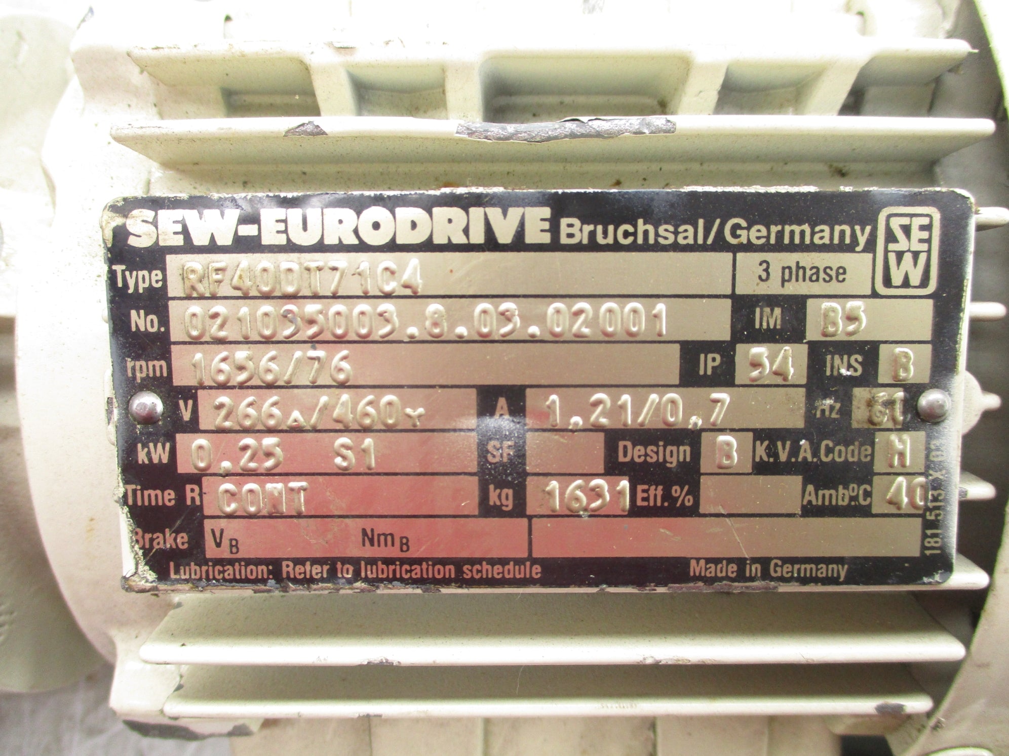 SEW EURODRIVE RF40DT71C4 NSNP