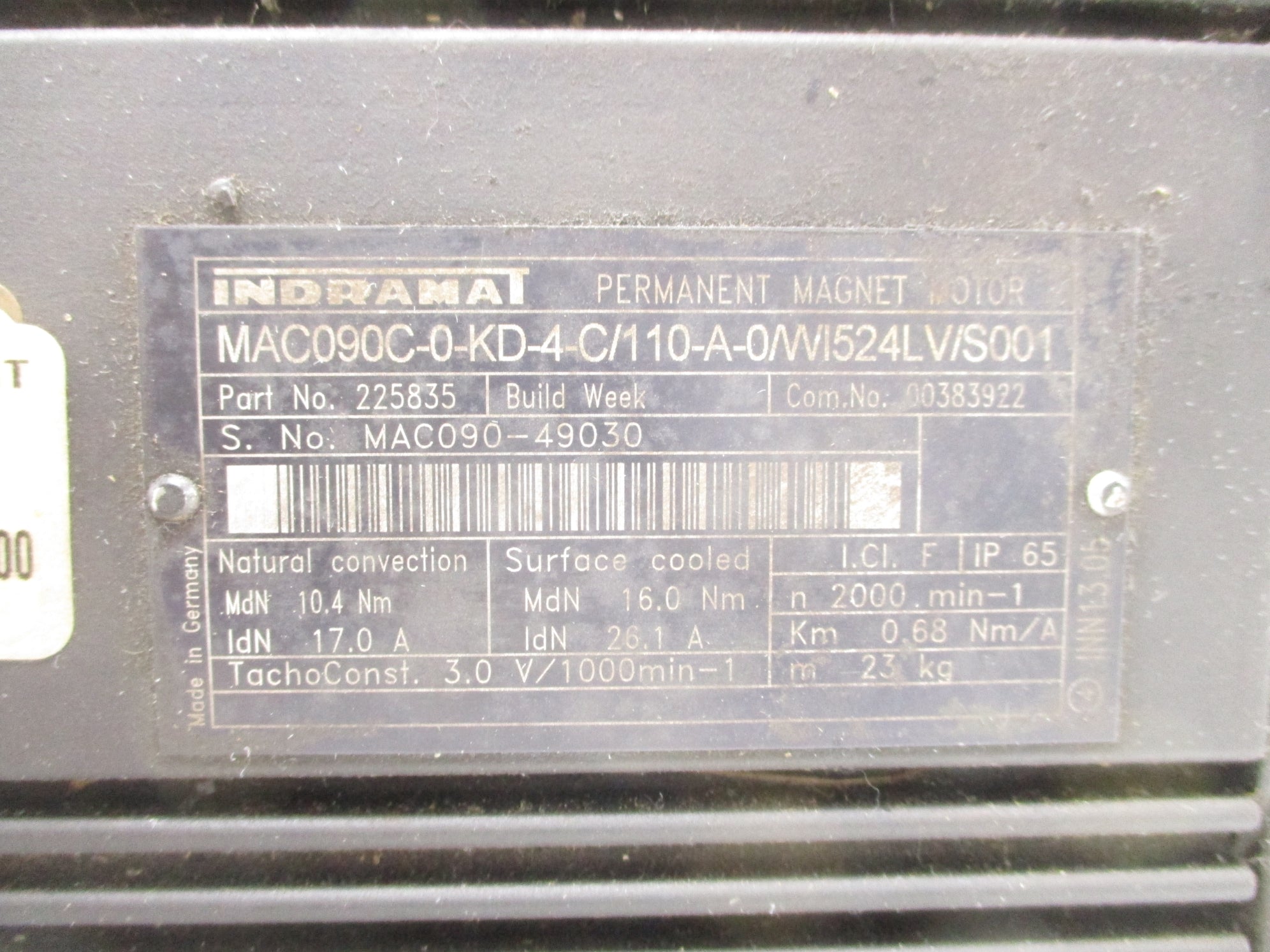 INDRAMAT MAC090C-0-KD-4-C/110-A-0/WI524LV/S001 UNMP