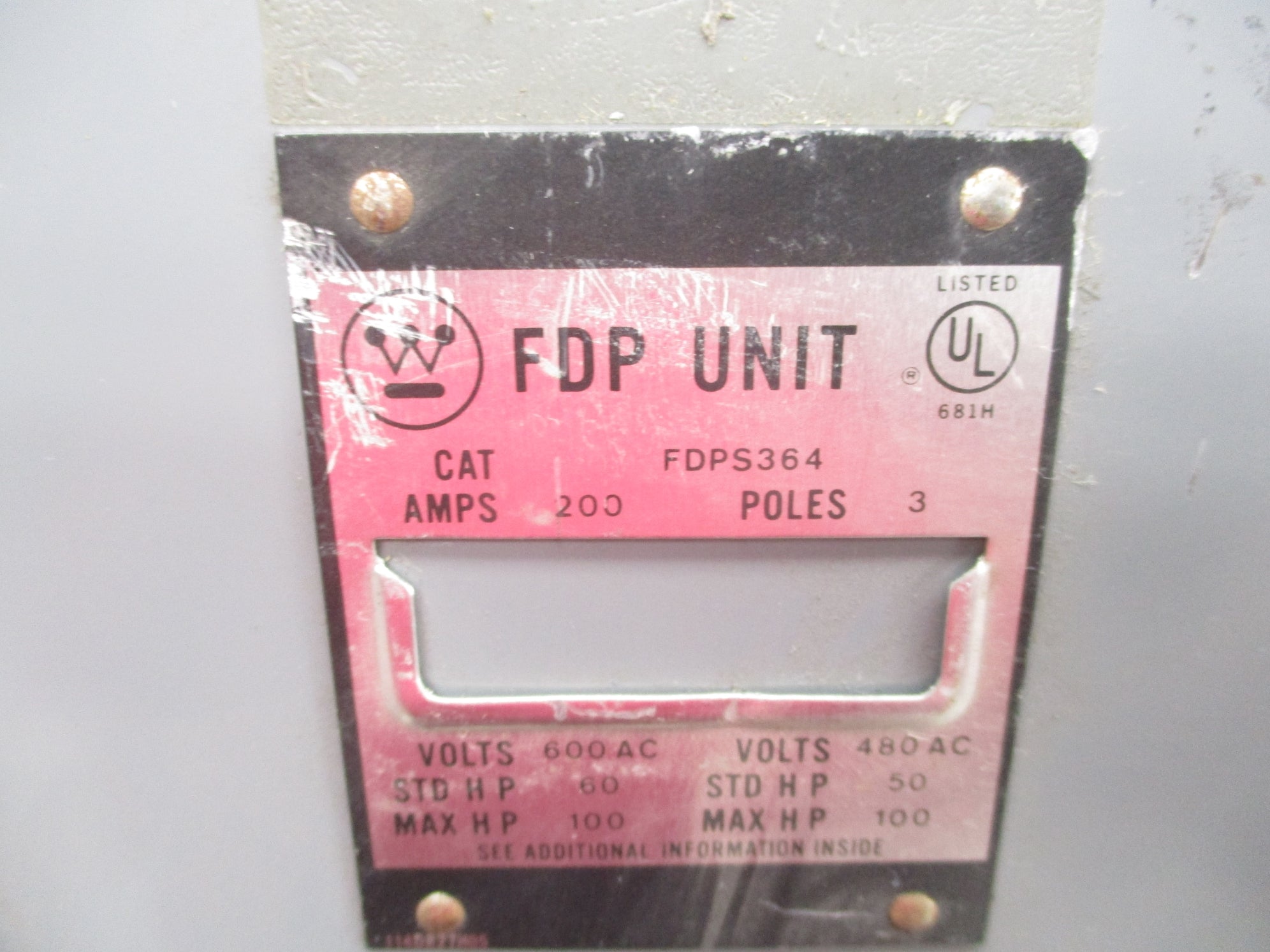 WESTINGHOUSE FDPS364 UNMP