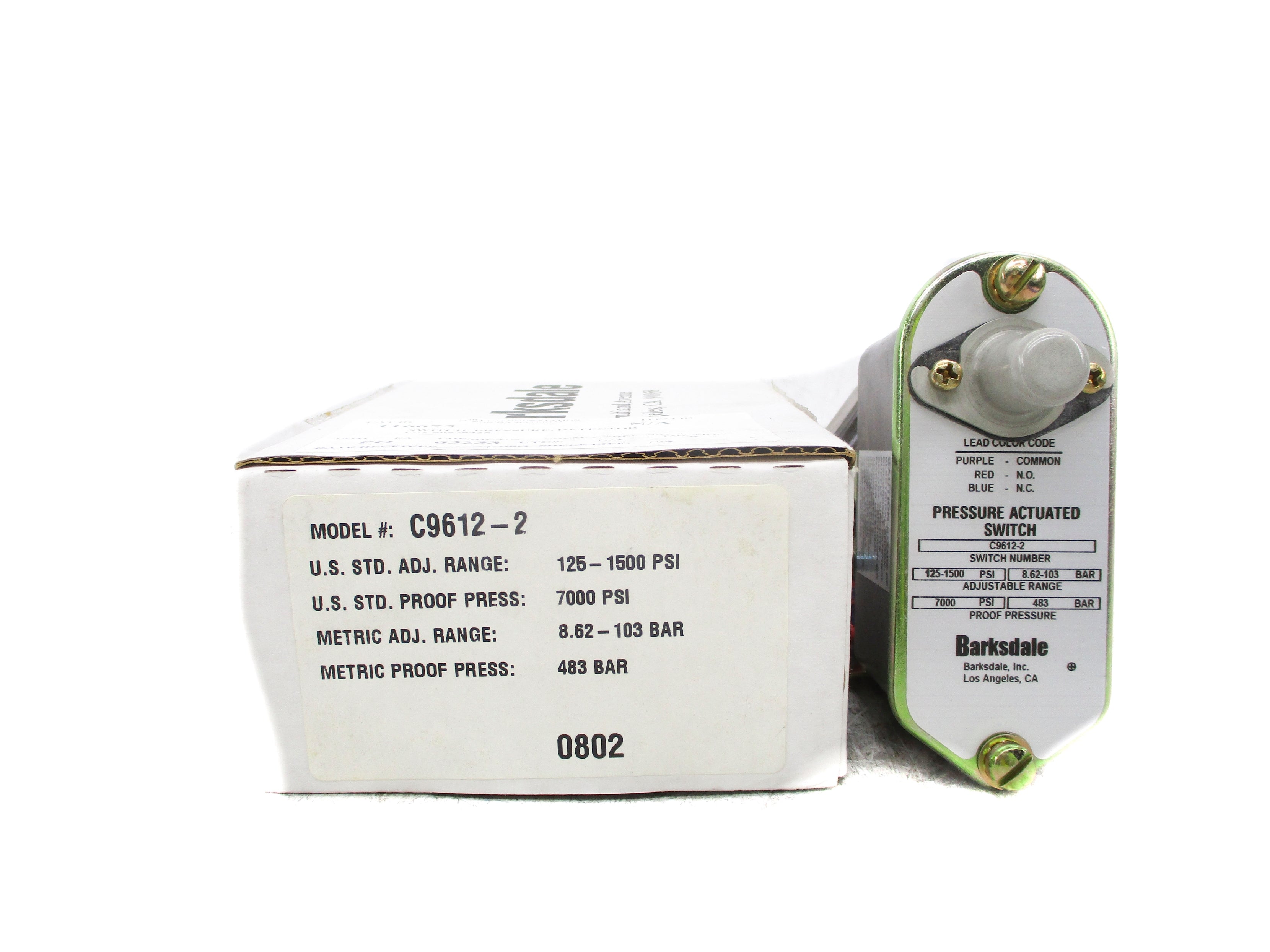 BARKSDALE C9612-2 125-1500PSI NSMP