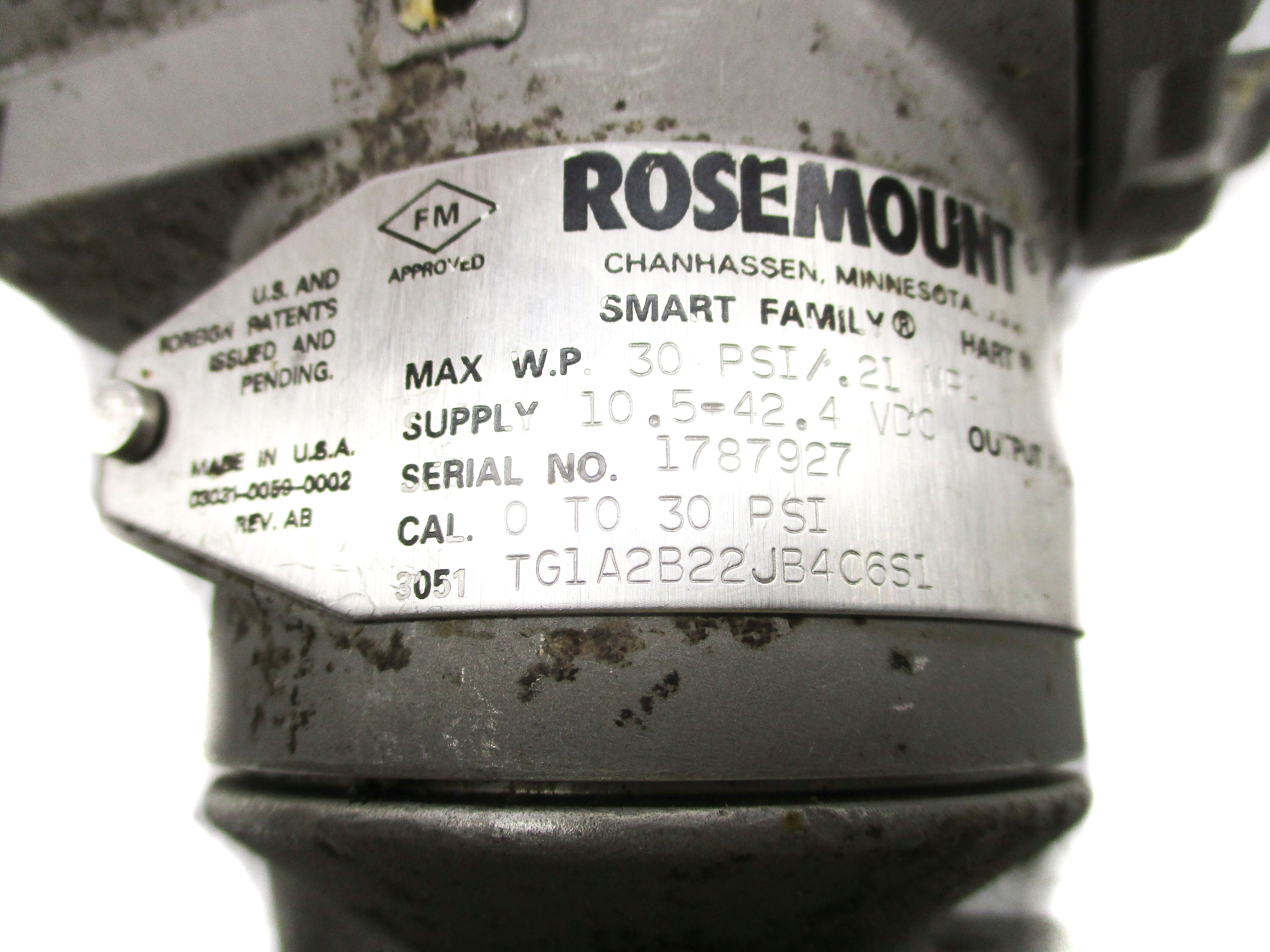 ROSEMOUNT 3051TG1A2B22JB4C6S1 0-30PSI (AS PICTURED) UNMP