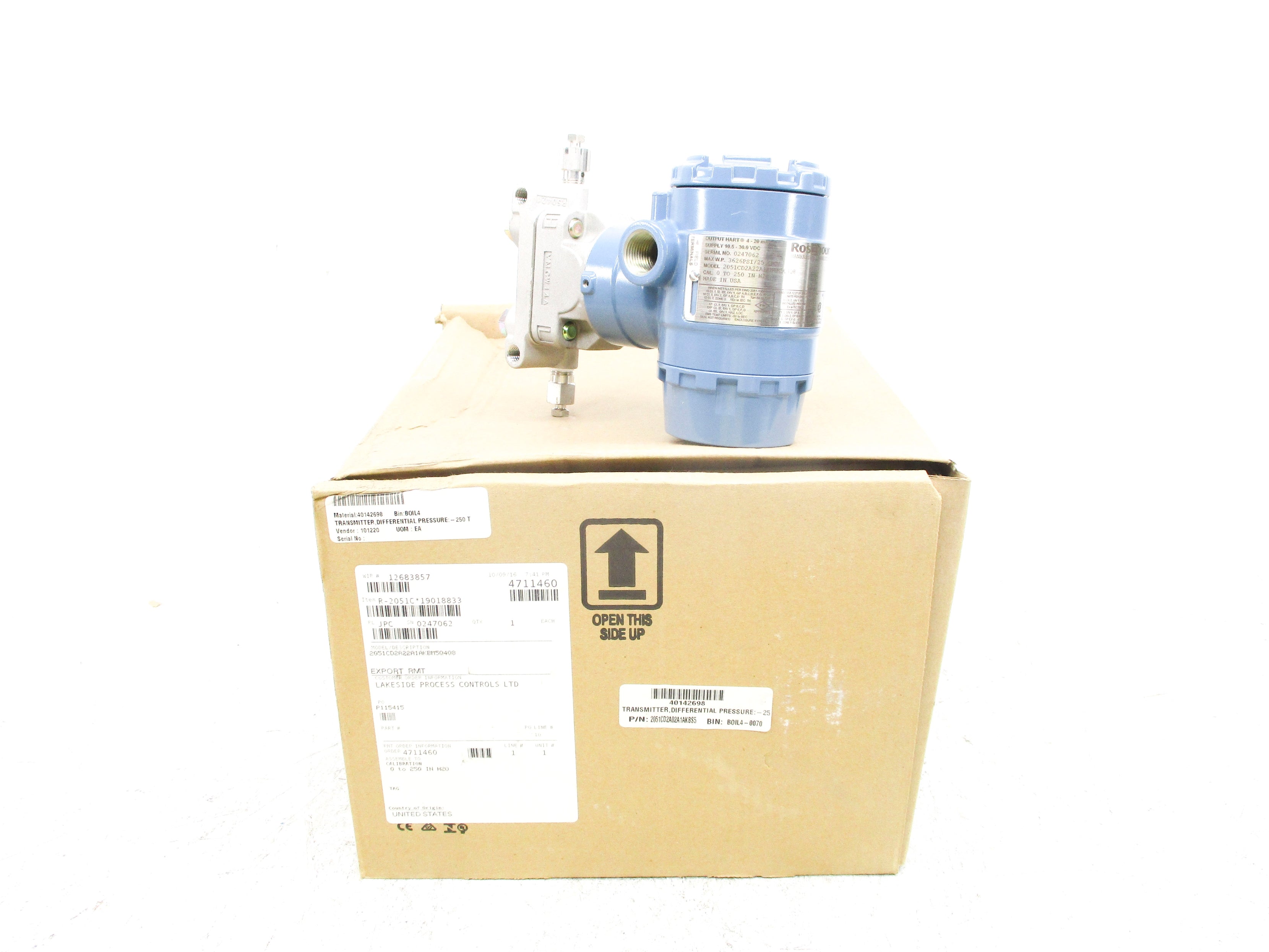ROSEMOUNT 2051CD2A22A1AKBM5Q4Q8 0-250PSI NSMP