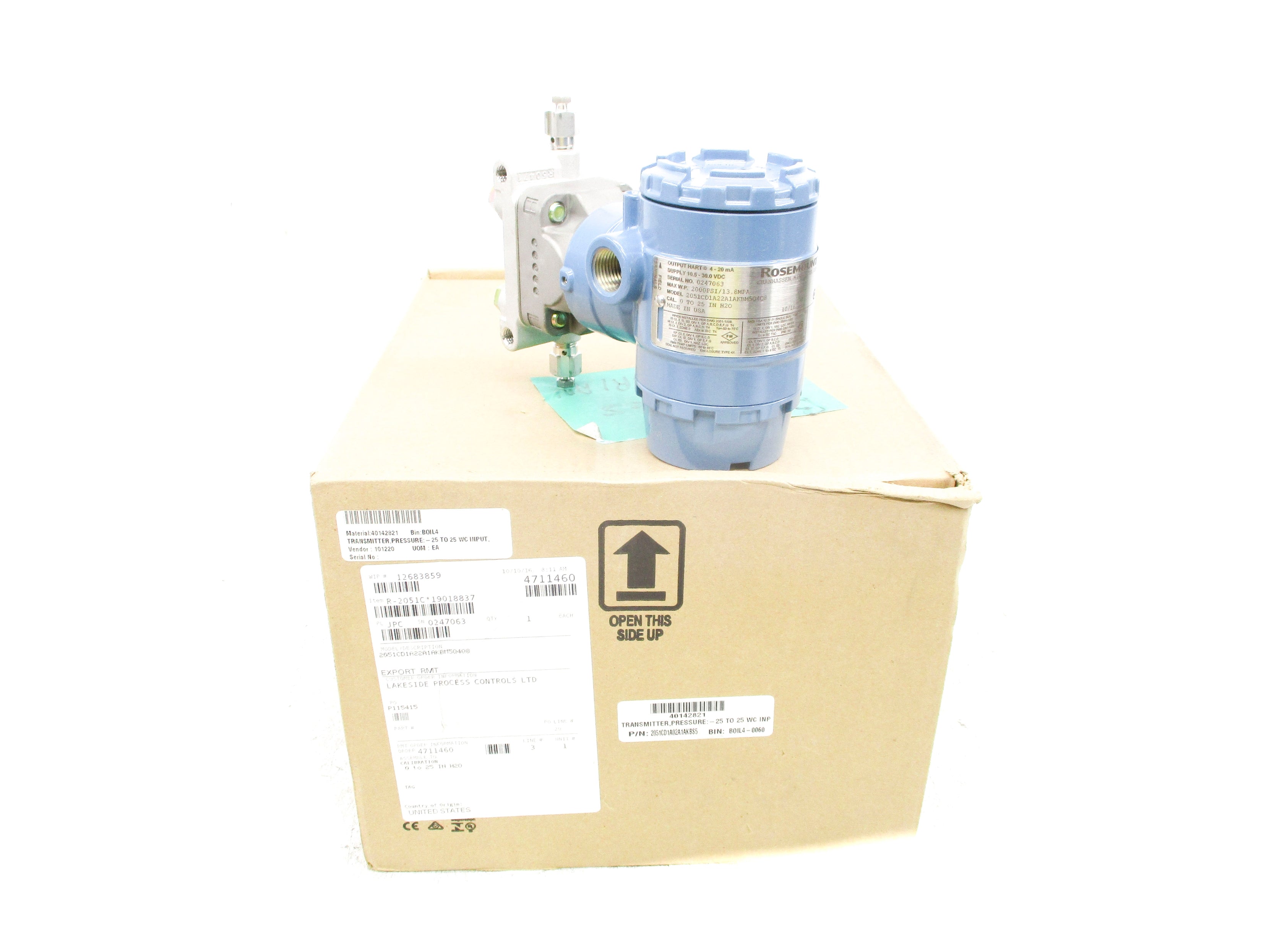 ROSEMOUNT 2051CD1A22A1AKBM5Q4Q8 2000PSI NSMP