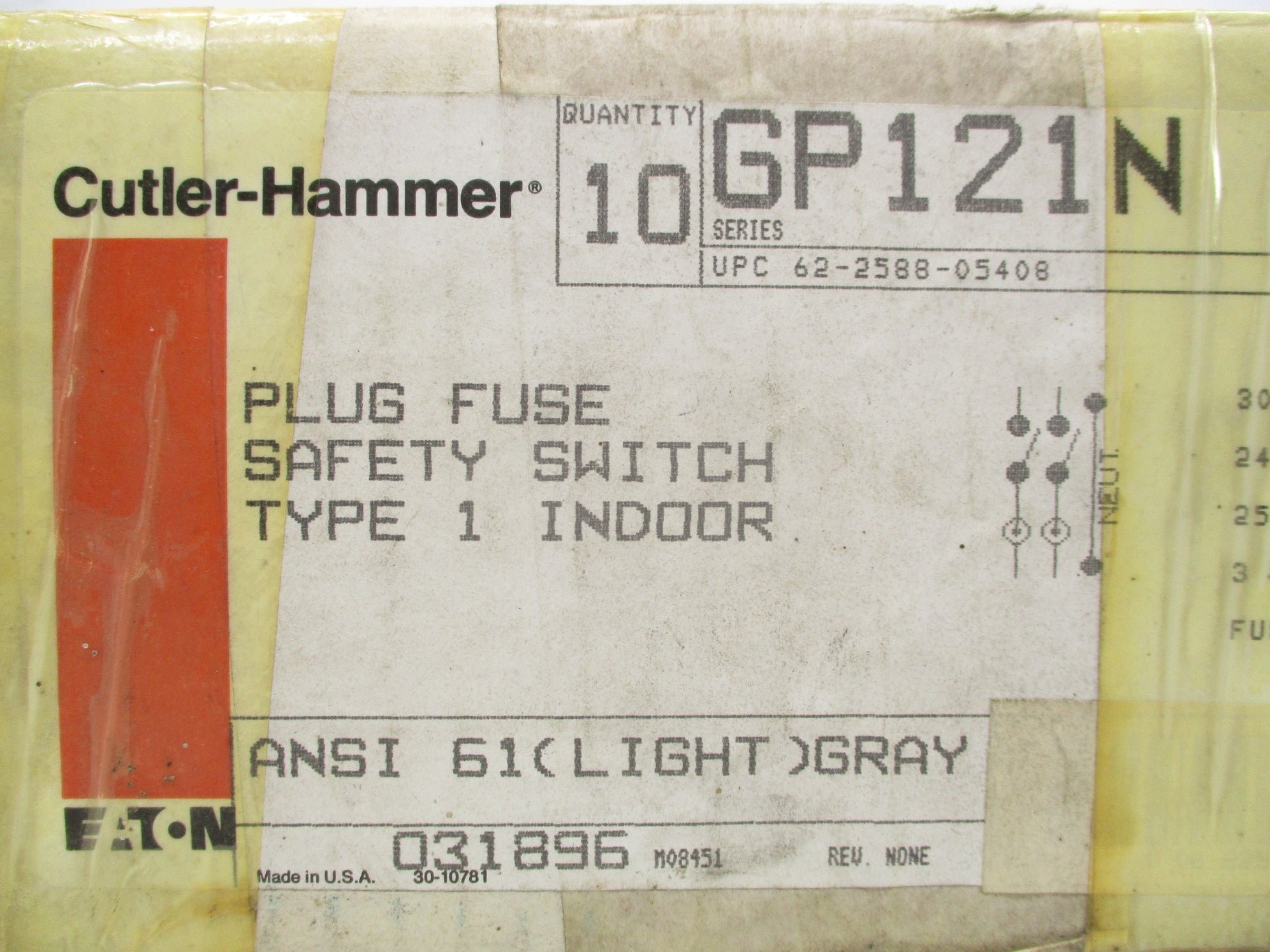 CUTLER HAMMER GP121N (PKG OF 10) NSFS