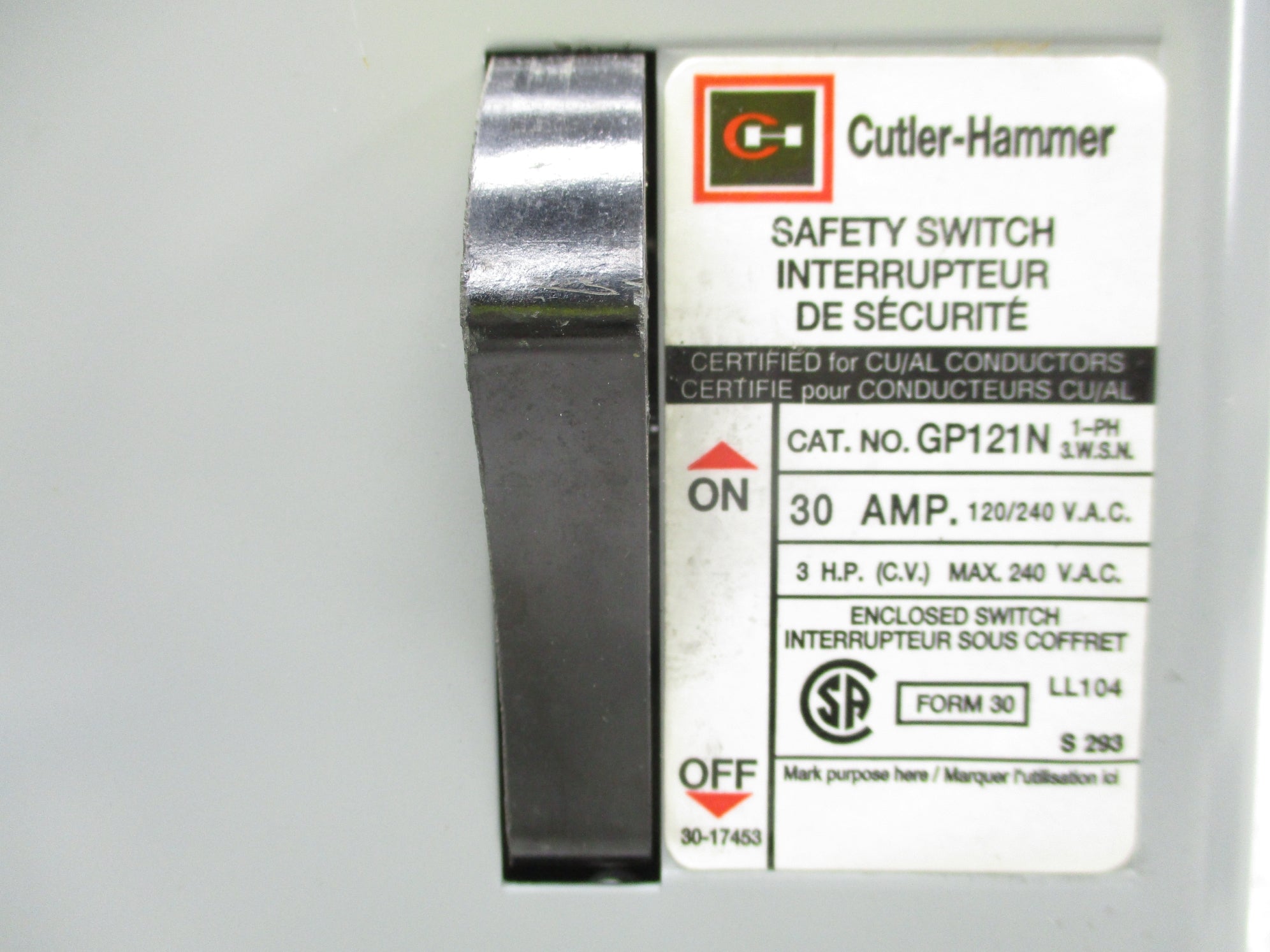 CUTLER HAMMER GP121N NSNP