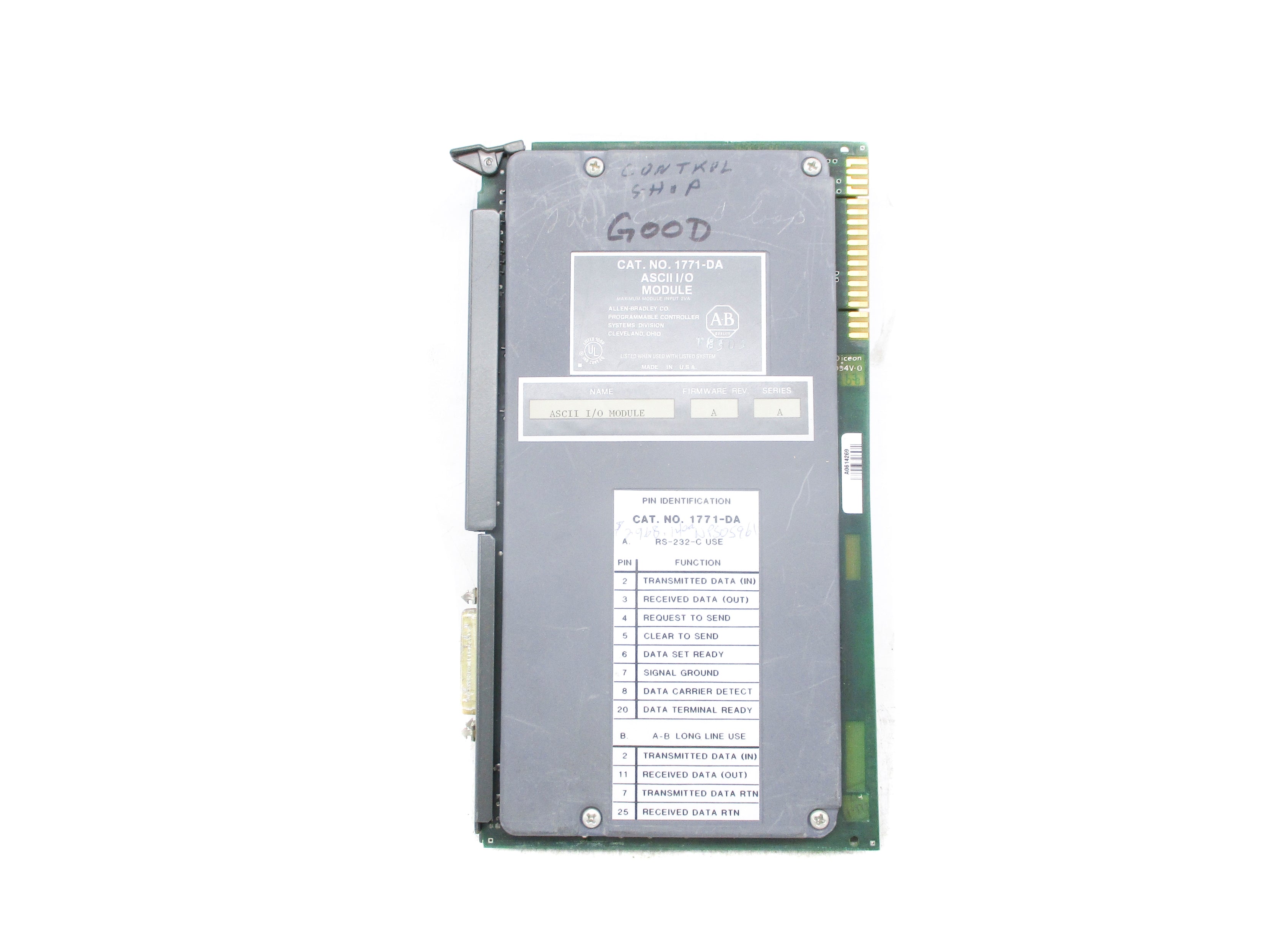 ALLEN BRADLEY 1771-DA SER. A F/W A UNMP