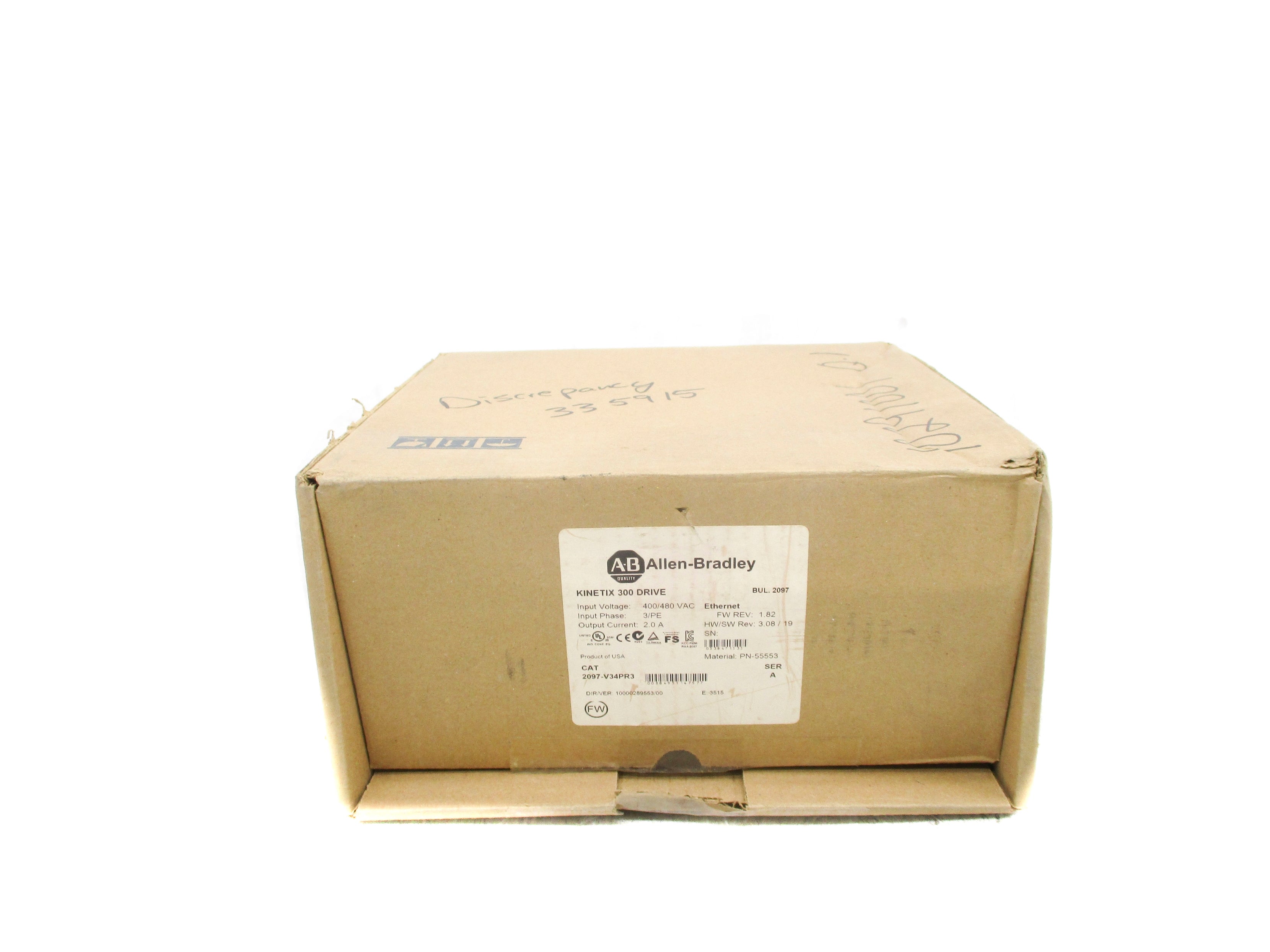 ALLEN BRADLEY 2097-V34PR3 SER. A F/W 1.82 NSMP