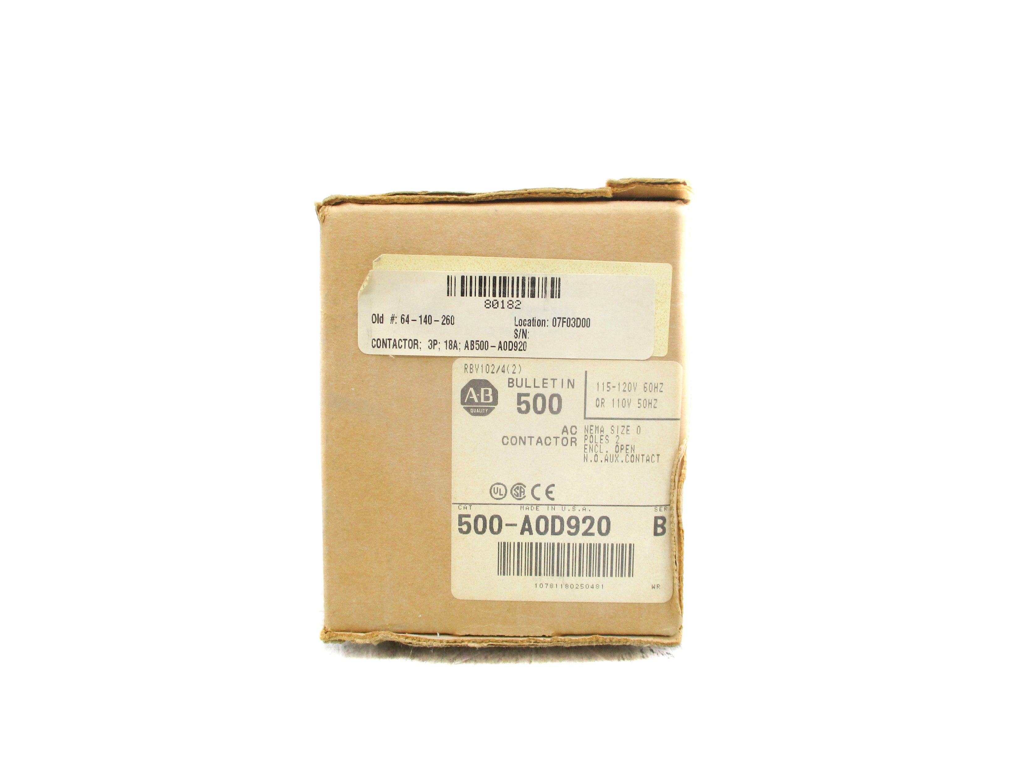 INDUSTRIAL SPARE PART 500-AOD920 SER. B 120V (BR/WH) NSMP