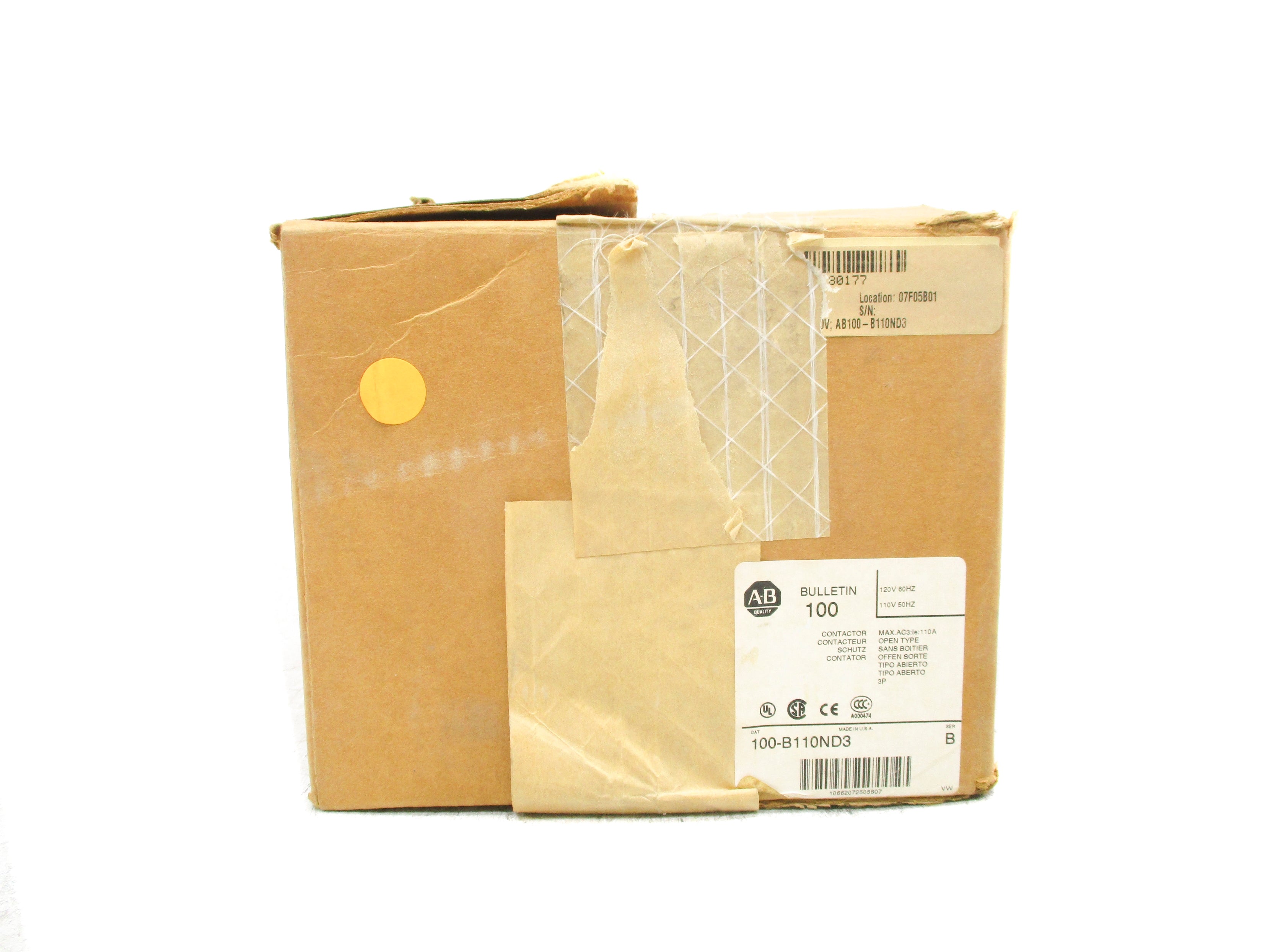 ALLEN BRADLEY 100-B110ND3 SER. B 120V (BR/WH) NSMP