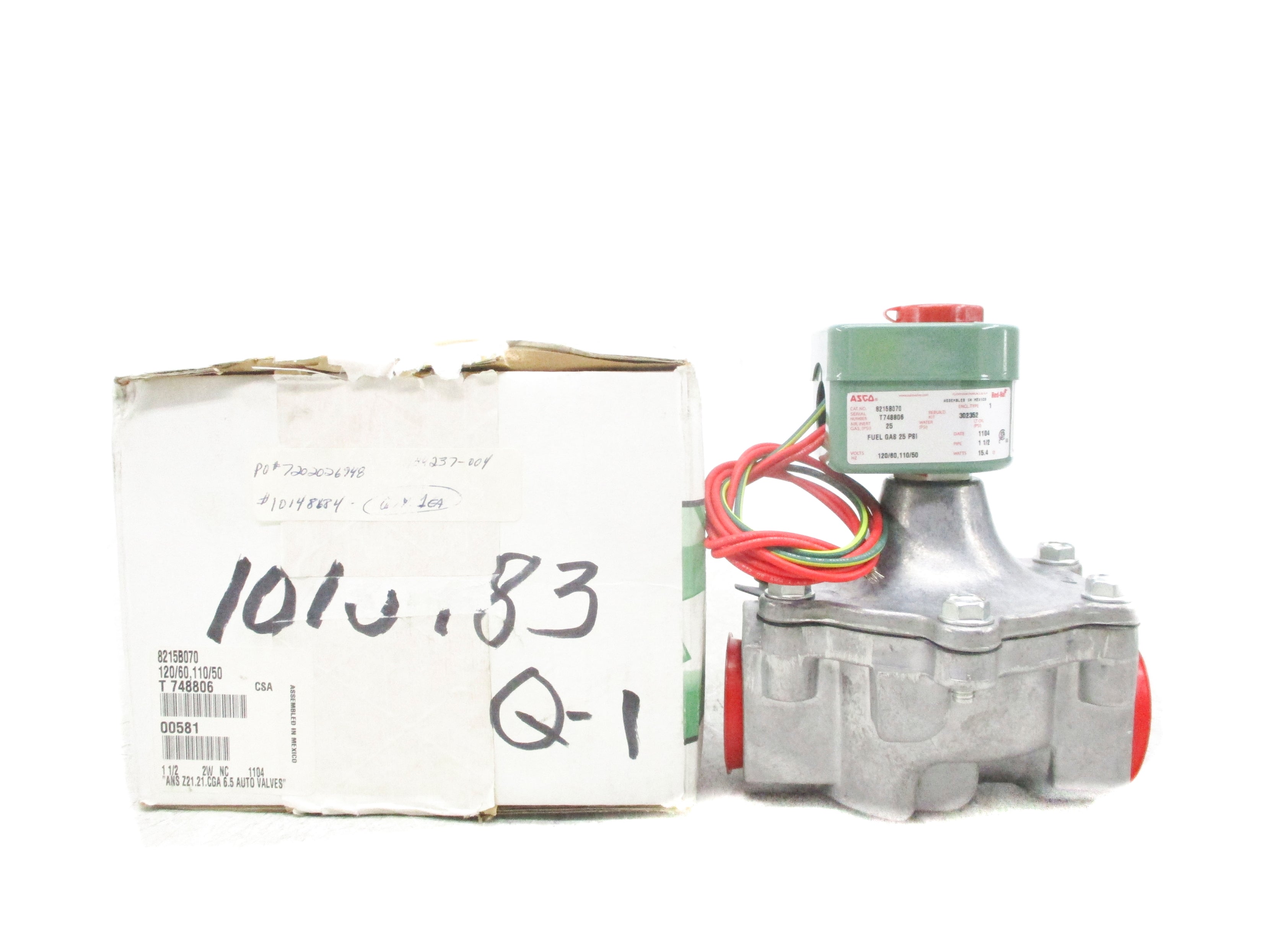 ASCO 8215B070 110/120V 25PSI 1-1/2" NSMP