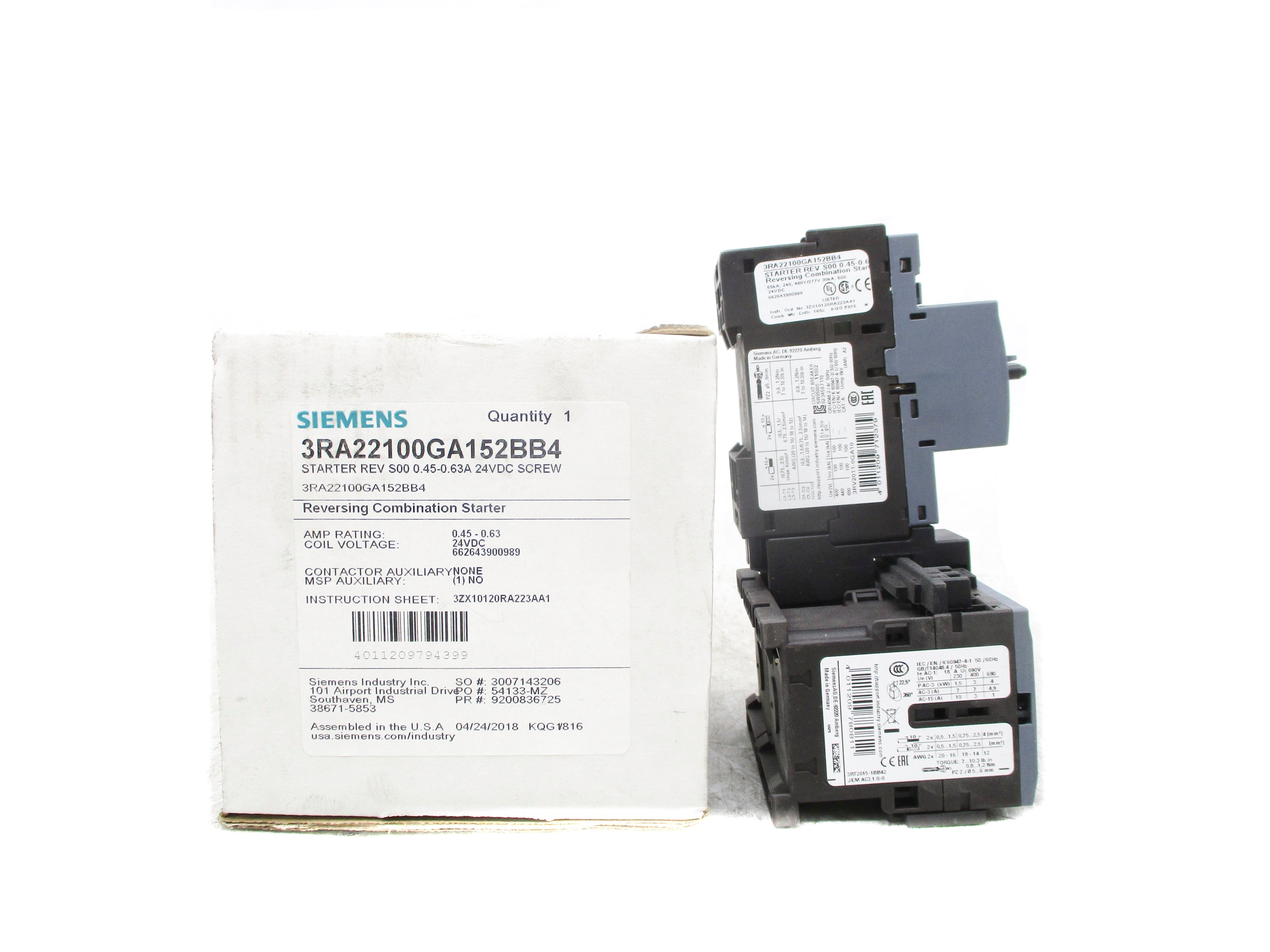 SIEMENS 3RA22100GA152BB4 NSMP